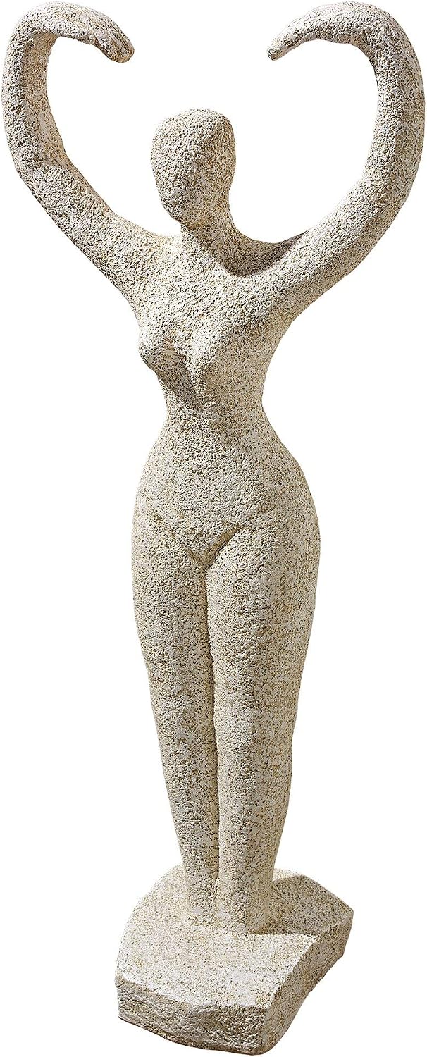 Design Toscano Neolithic Style Gaia Earth Mother Woman Indoor/Outdoor Garden Statue, 40 inches tall, Cast Stone Resin, Rough Stone Finish