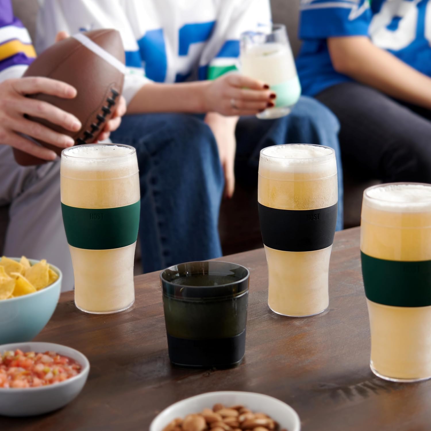 Host FREEZE Beer Glasses, Frozen Beer Mugs, Freezable Pint Glass Set, Insulated Pint Glass to Keep Your Drinks Cold, Double Walled Insulated Glasses