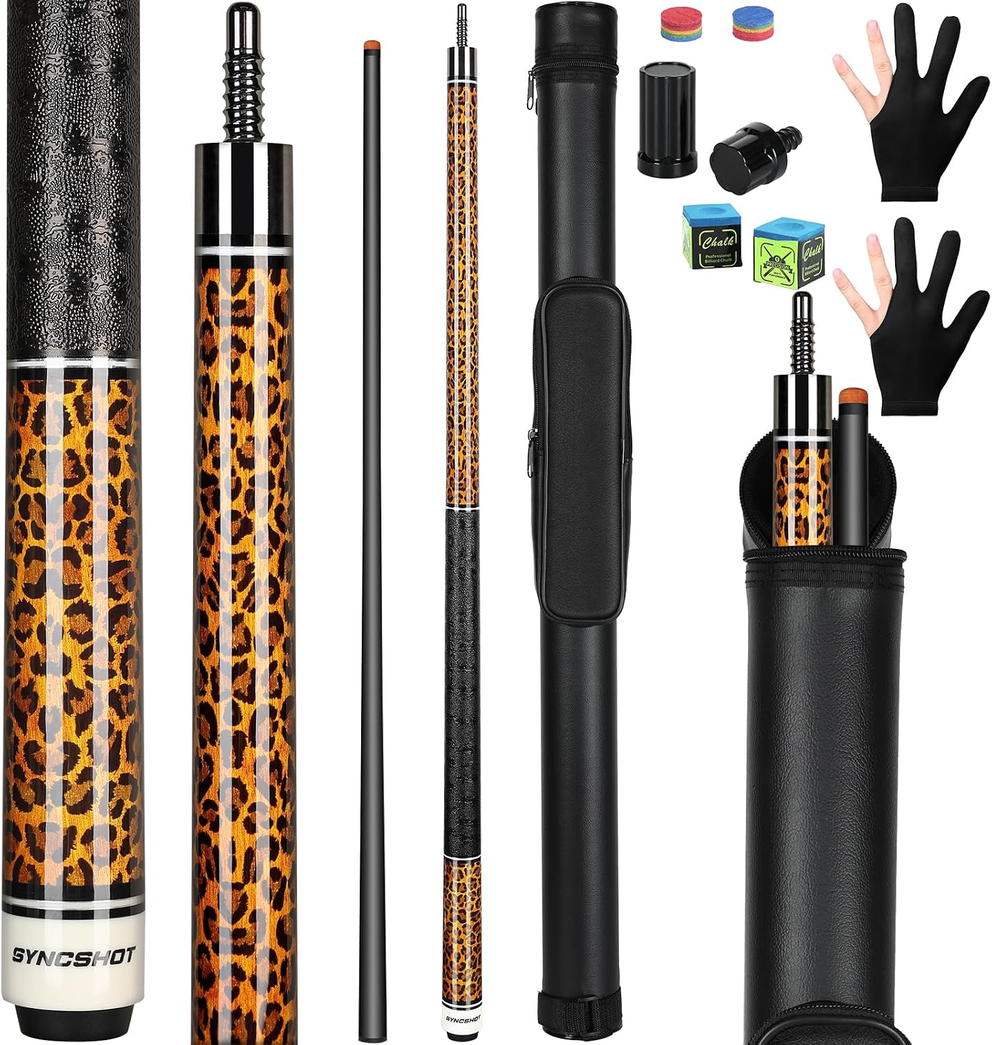 Carbon Fiber Pool Cue Stick 58" Professional Pool Sticks for Adults Full Carbon Technology Low Deflection Pool Cue Billiard Cues with 12.5mm Tip