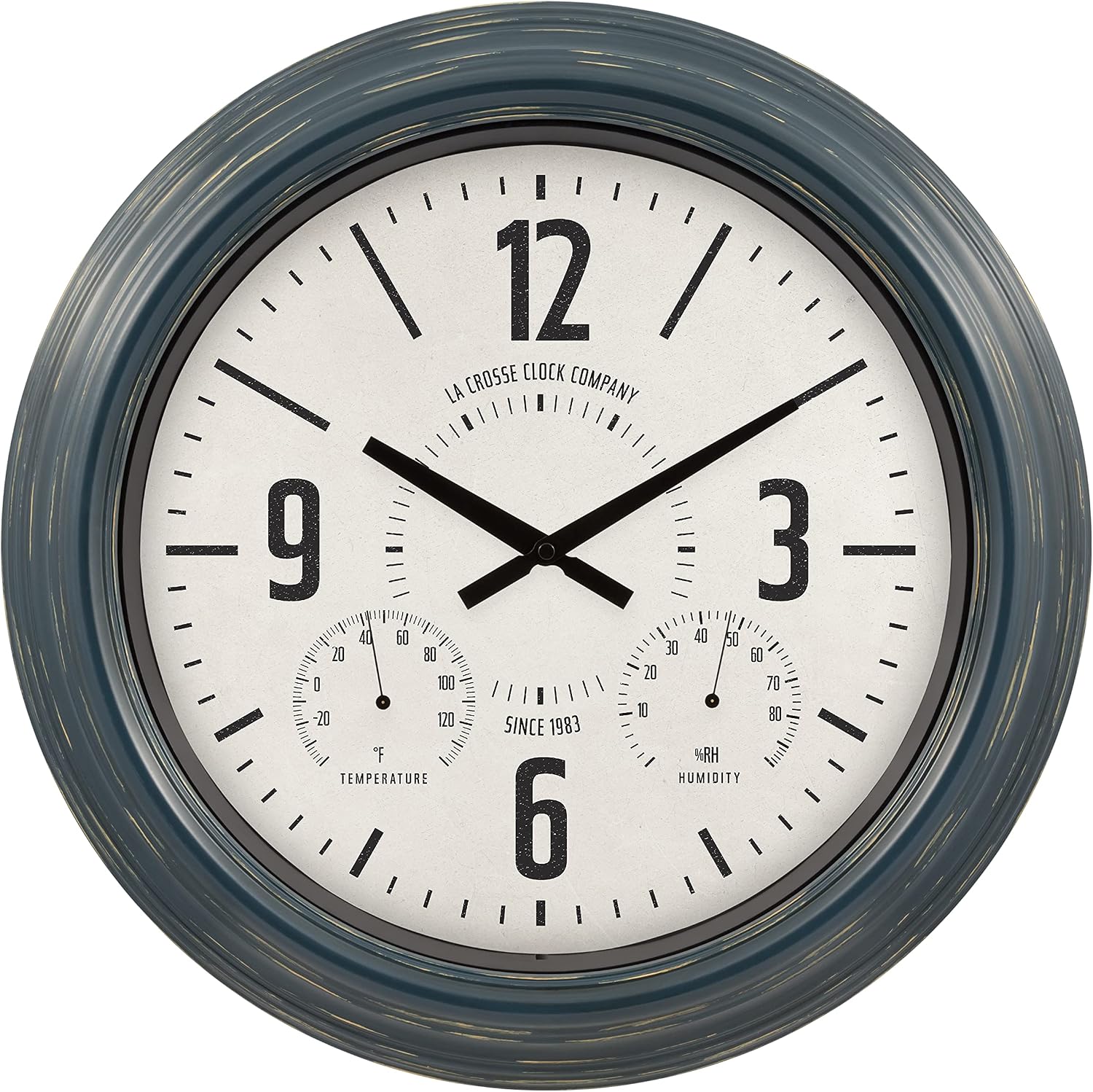 La Crosse Clock 433-3838 18.4" Hamilton Indoor/Outdoor Metal Analog Quartz Clock