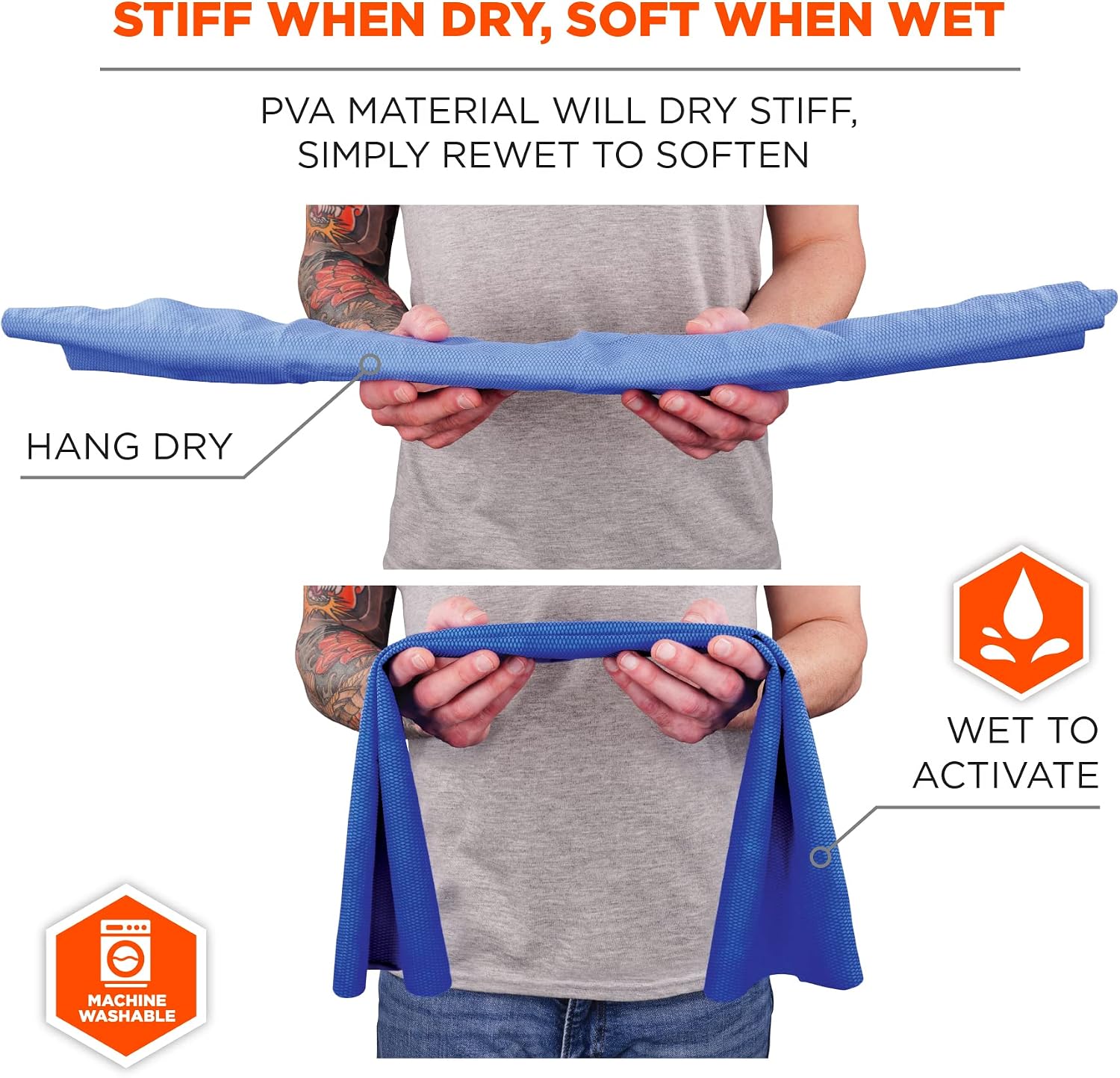 Ergodyne 6603-2PK Chill Its 6603 Cooling Neck Wrap, Long Lasting Cooling Relief, 2-Pack,Blue