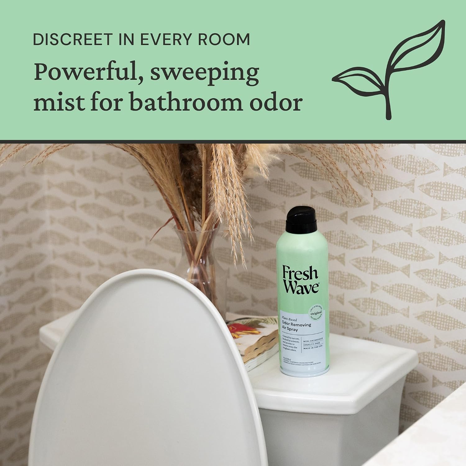 Fresh Wave Original Room and Fabric Air Freshener Spray, 2-Pk, 8 oz | Plant-based formula, Pet-safe and people-safe, Fabric and room deodorizer , For upholstery, carpets, shoes, and pet bedding