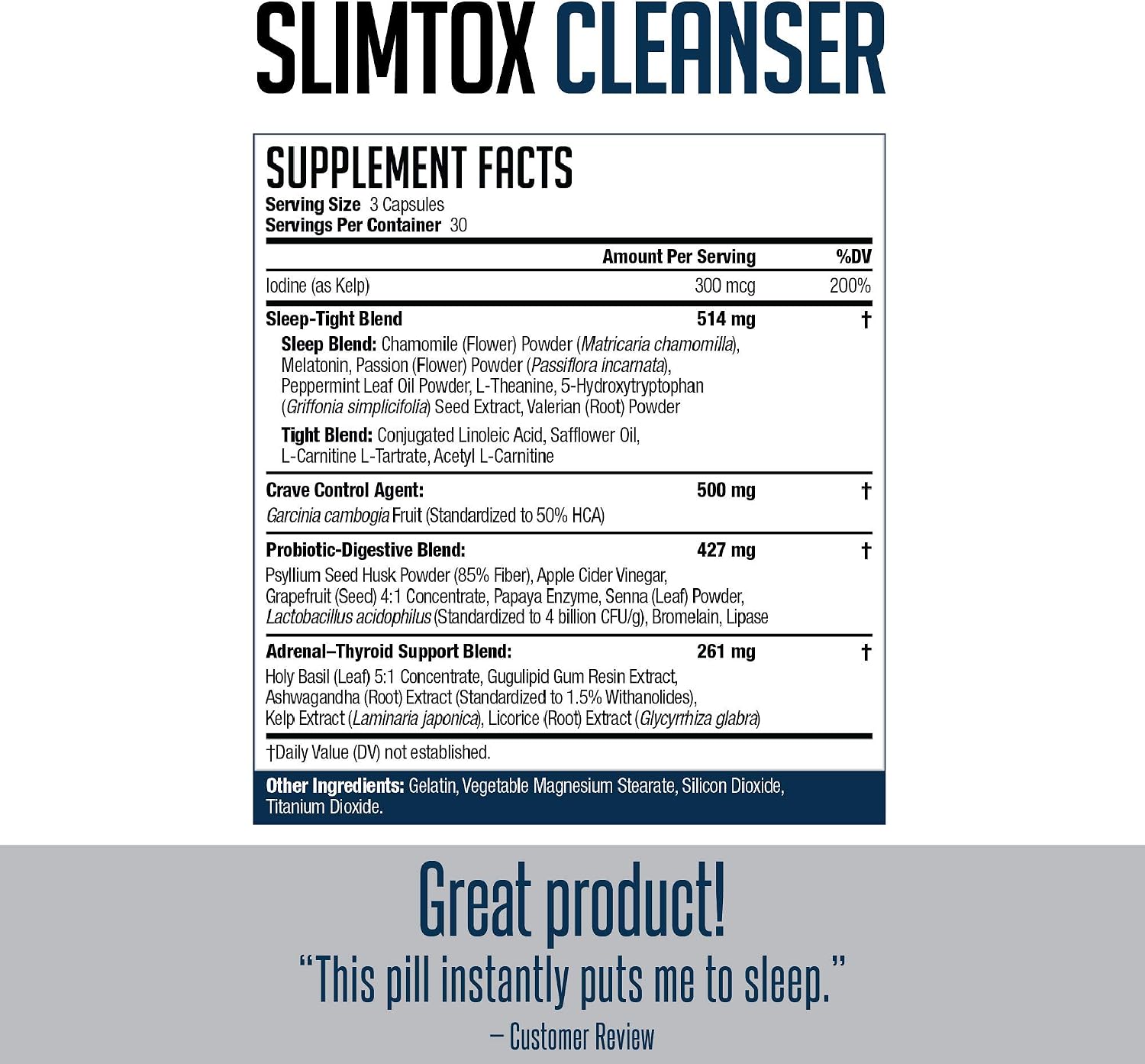 Slim-Tox NDS Nutrition Cleanser Nighttime Fat Loss Support - 90 Capsules