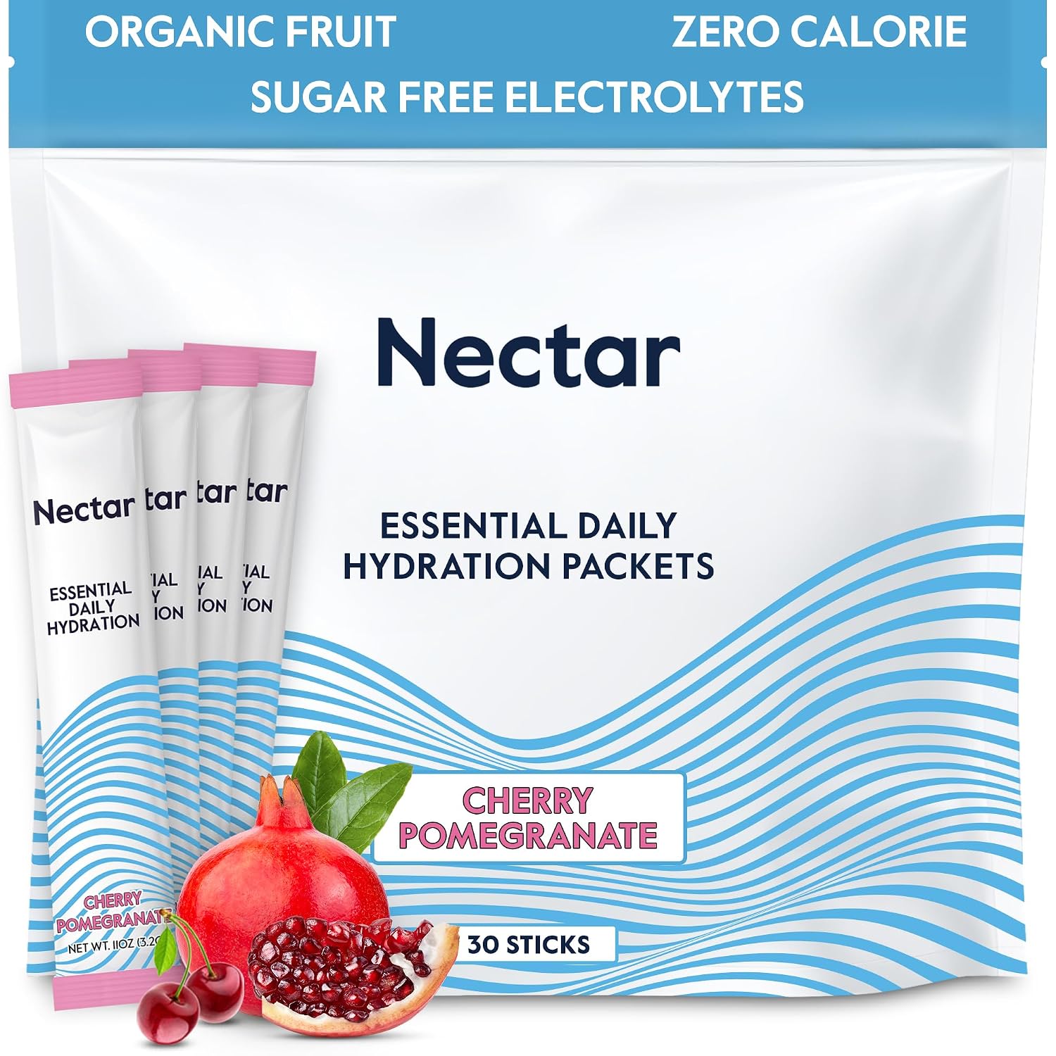 Nectar Hydration Packets - Electrolytes Powder Packets - No Sugar or Calories - Organic Fruit Liquid Daily IV Electrolytes Powder for Dehydration