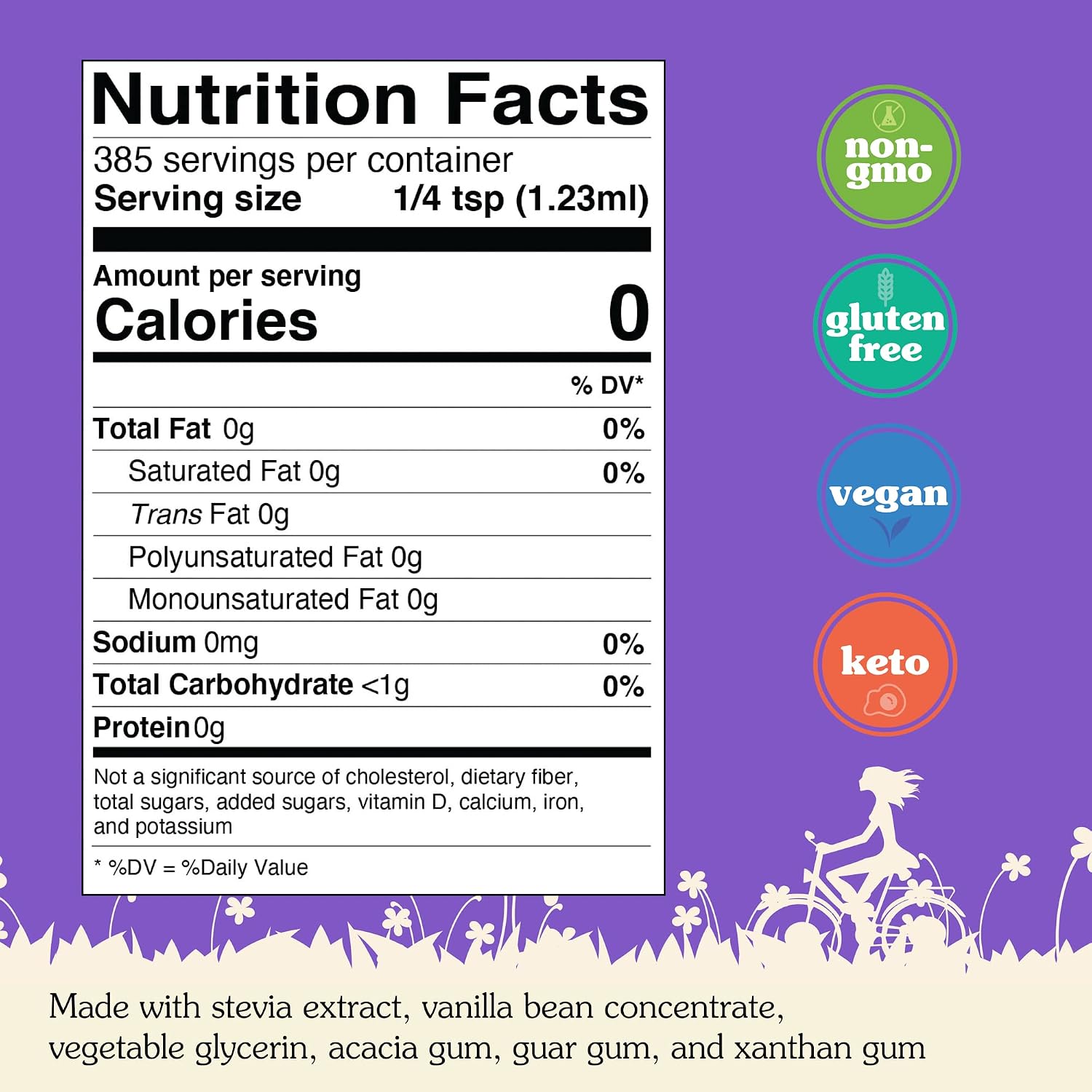 NuNaturals Stevia Syrup Sweetener, Chocolate, Sugar-Free, 16 oz