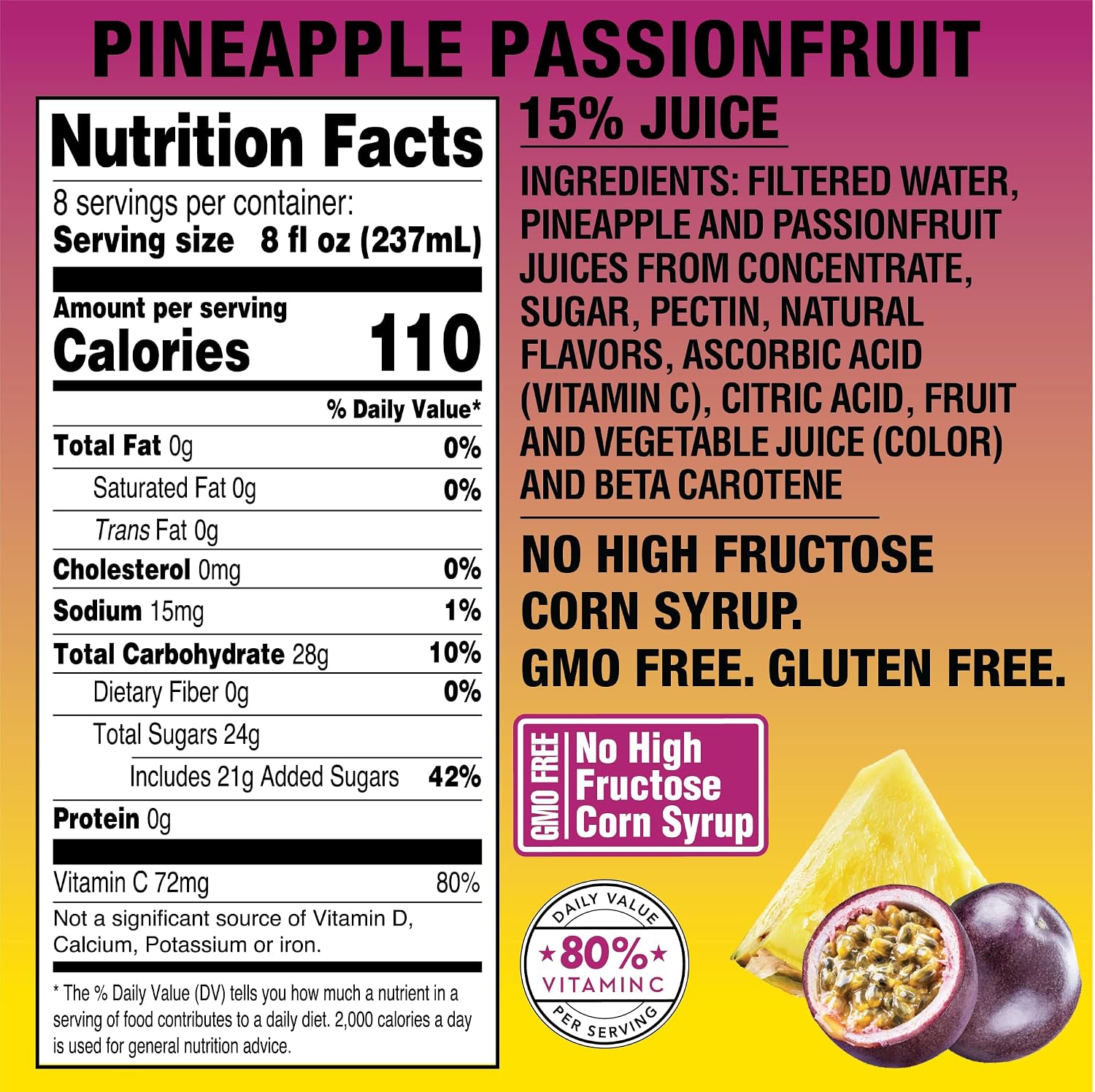 Langers Juice Cocktail, Pineapple Orange Guava, 15.2 Fl Oz (Pack of 12)