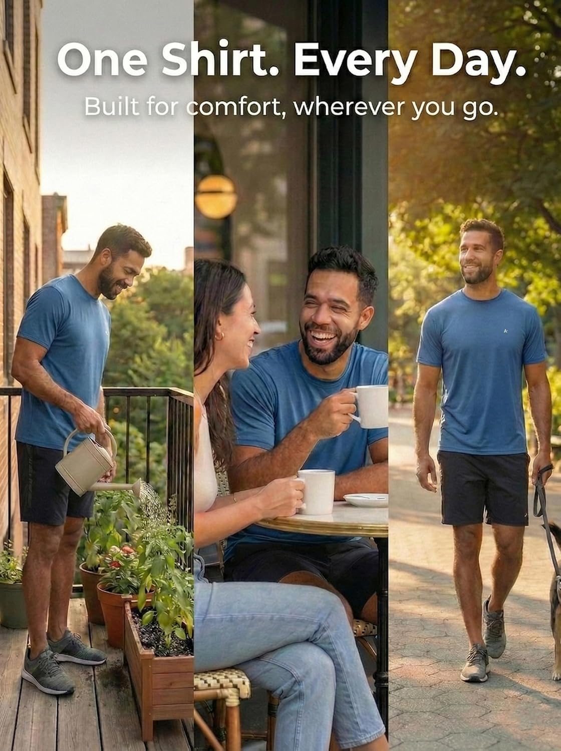 Arctic Cool Men’s Crew Neck Instant Cooling Moisture Wicking Performance UPF 50+ Short Sleeve Workout Shirt