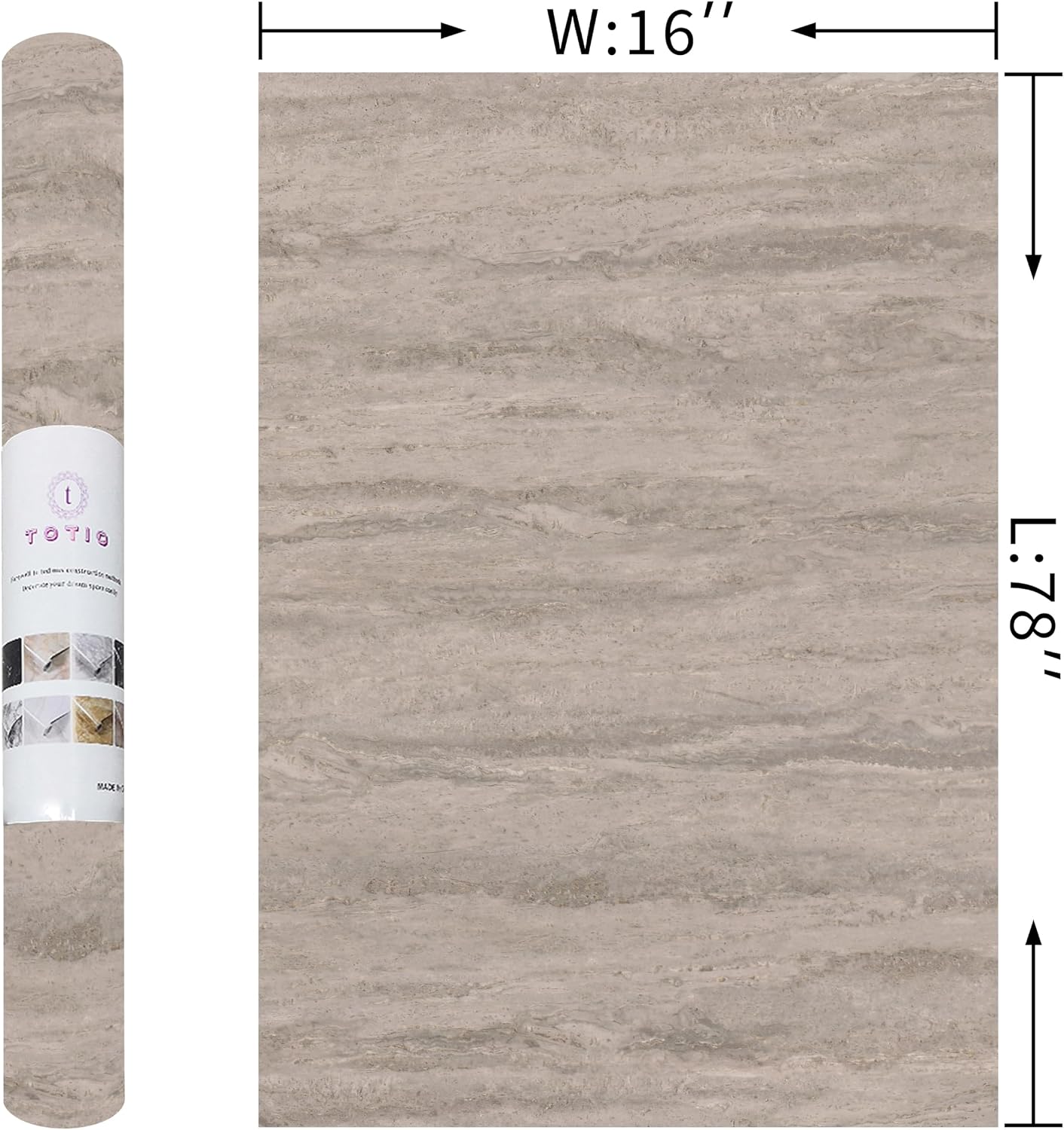 48x197inch Extra Wide Grey Marble Wallpaper Peel Stick Matte Thick Waterproof Adhesive Furniture Sticker Dark Gray Granite Textured Countertop Contact Paper Vinyl Wall Sticker for Bedroom Living Room