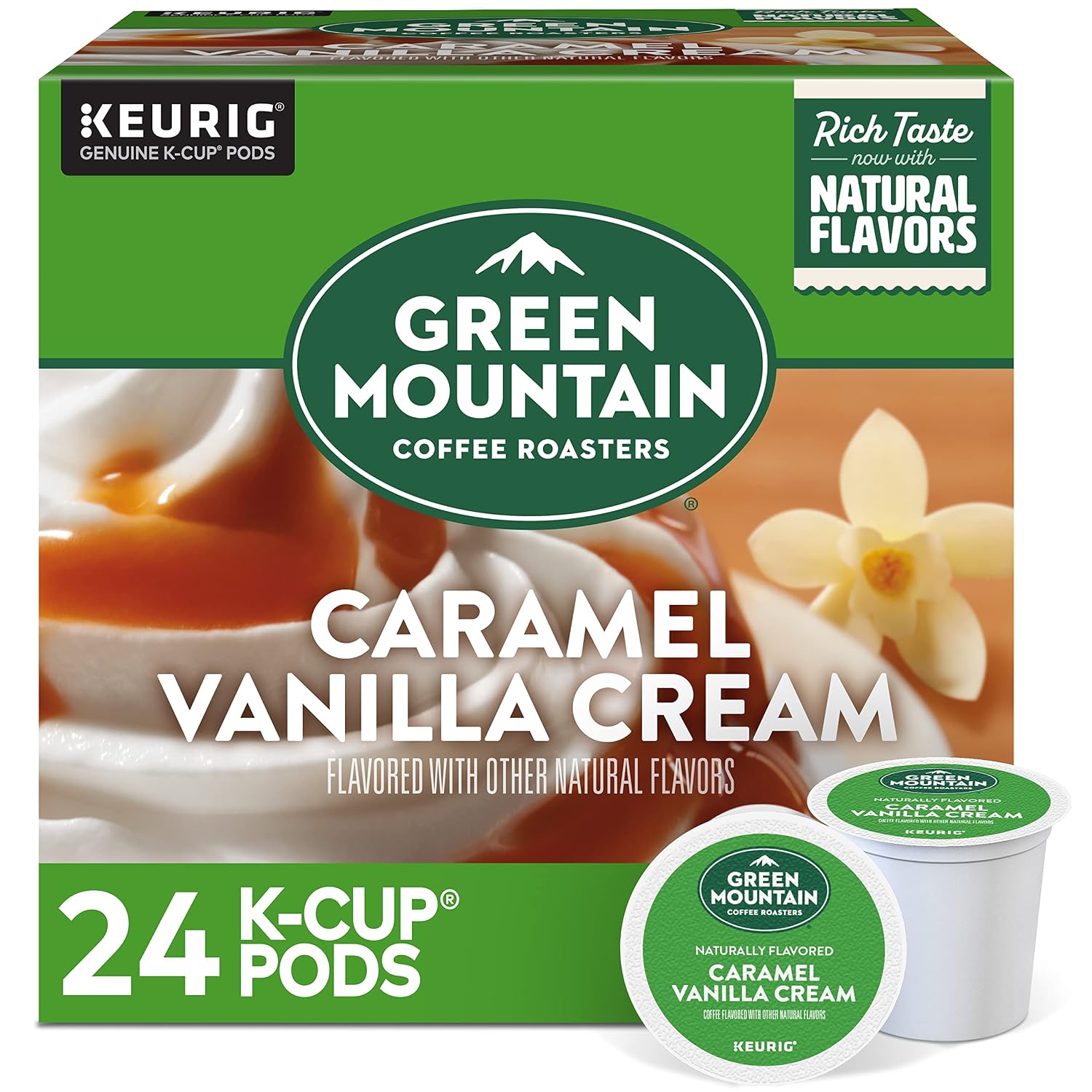 Green Mountain Coffee Roasters Island Coconut, Single-Serve Keurig K-Cup Pod, Flavored Light Roast Coffee, 24 Count (Pack of 1)