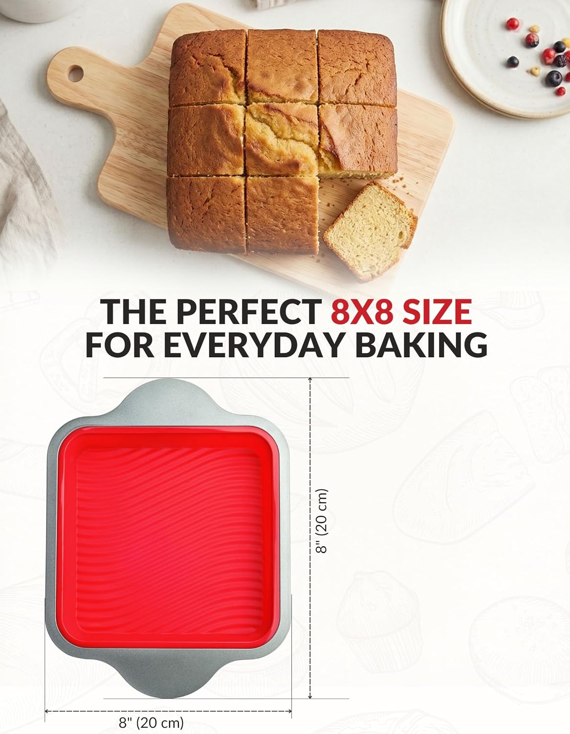 Premium Non-Stick Silicone Bread Loaf Pan, 9x5 Inches – Heavy-Duty Steel Frame, Non-Toxic, BPA & PFOA Free – Perfect for Pound Cakes, Breads, & More.