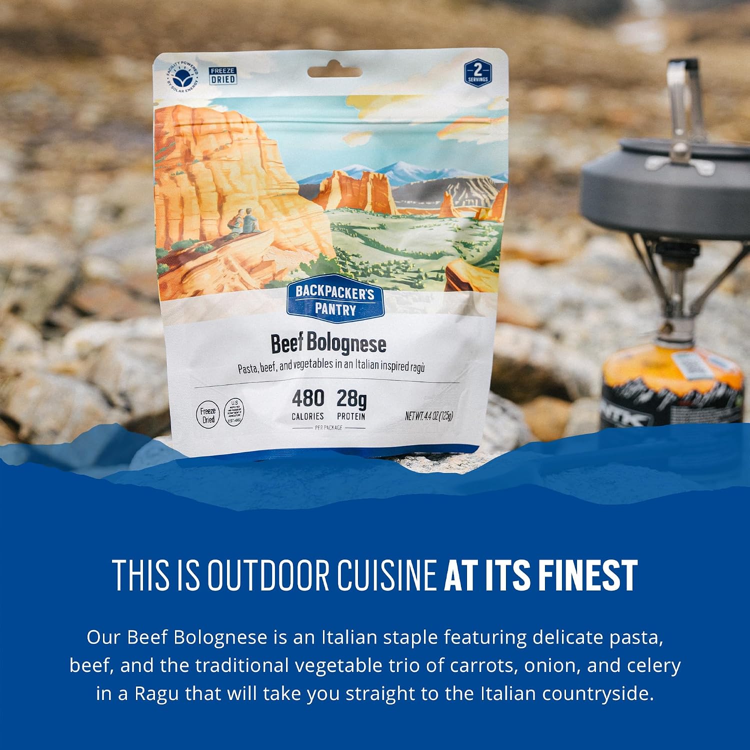 Backpacker's Pantry Lasagna | 1-Pack | 29g Protein | 620 Cal | Vegetarian, Nut Free | Made in the USA | Freeze Dried Meal & Camping Food