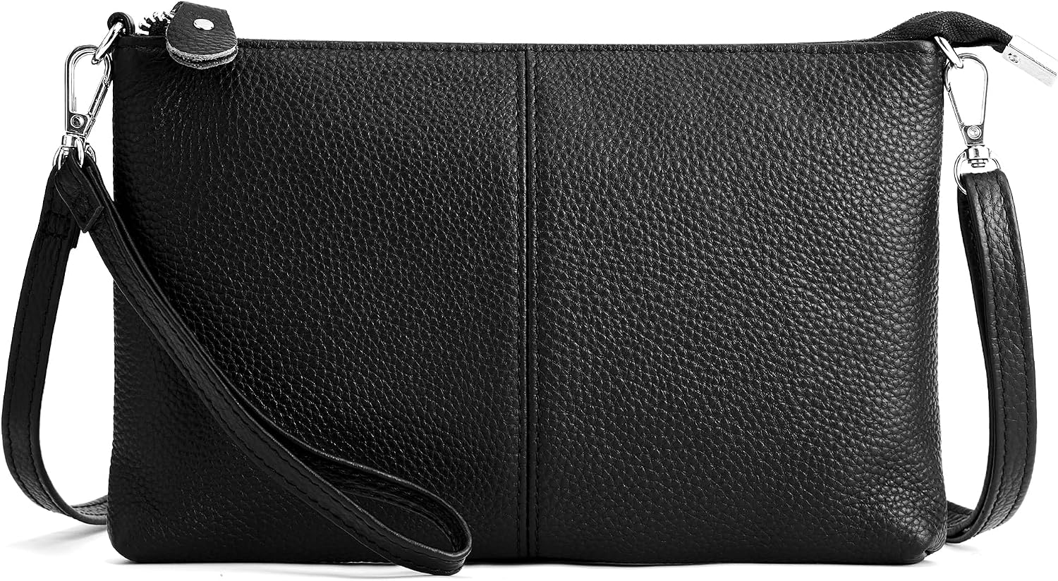 befen Genuine Leather Small Crossbody Bags for Women Wristlet Wallet Purses | Real Leather, RFID Blocking Card Slots, Wristlet Strap, Clutch Purse, Fit iPhone 17 Pro Max, Leather Handbags