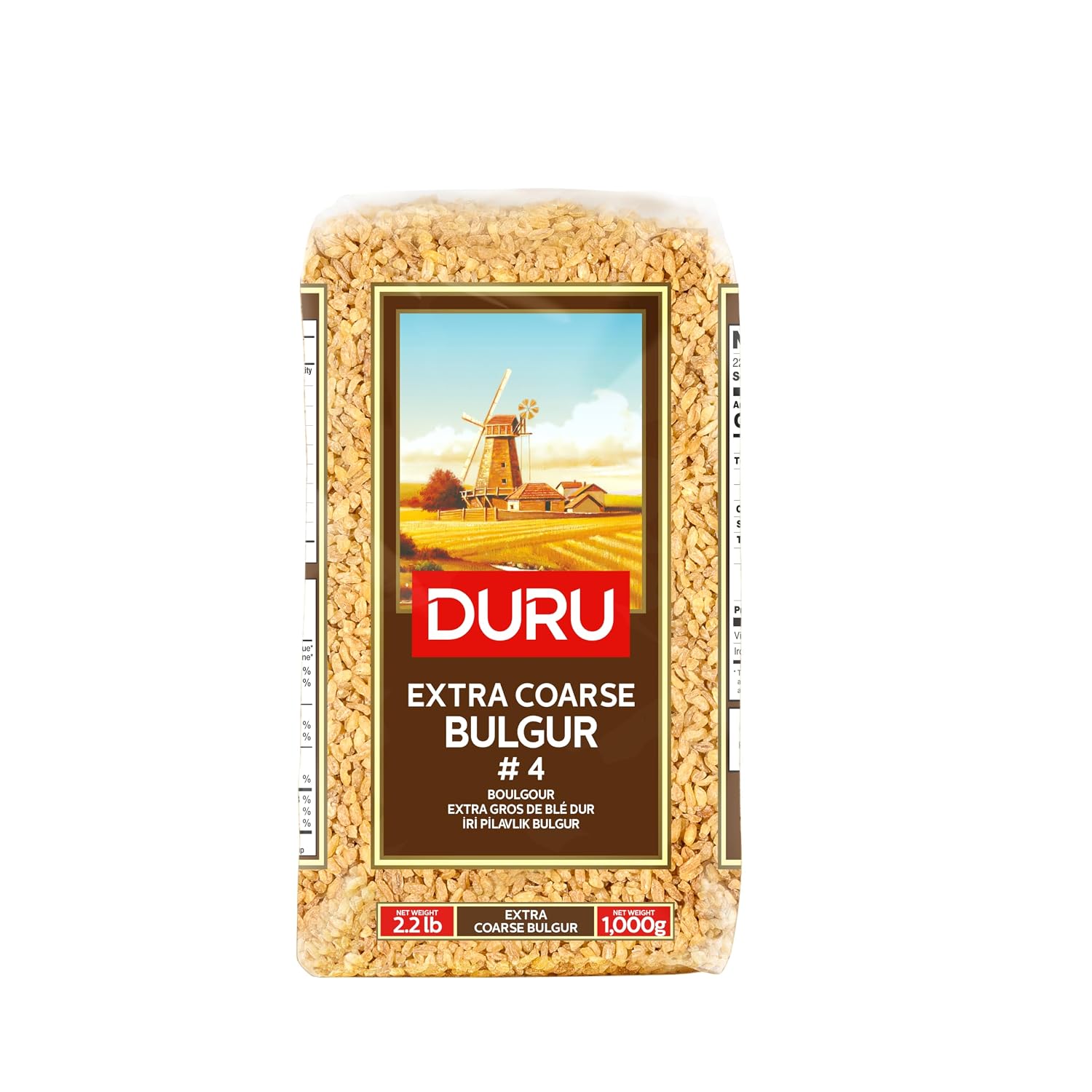 Duru Fine Bulgur, 35.2oz (1000g), Wheat Berries, 100% Natural and Certificated, High Fiber and Protein, Non-GMO, Great for Vegan Recipes, Better than Rice