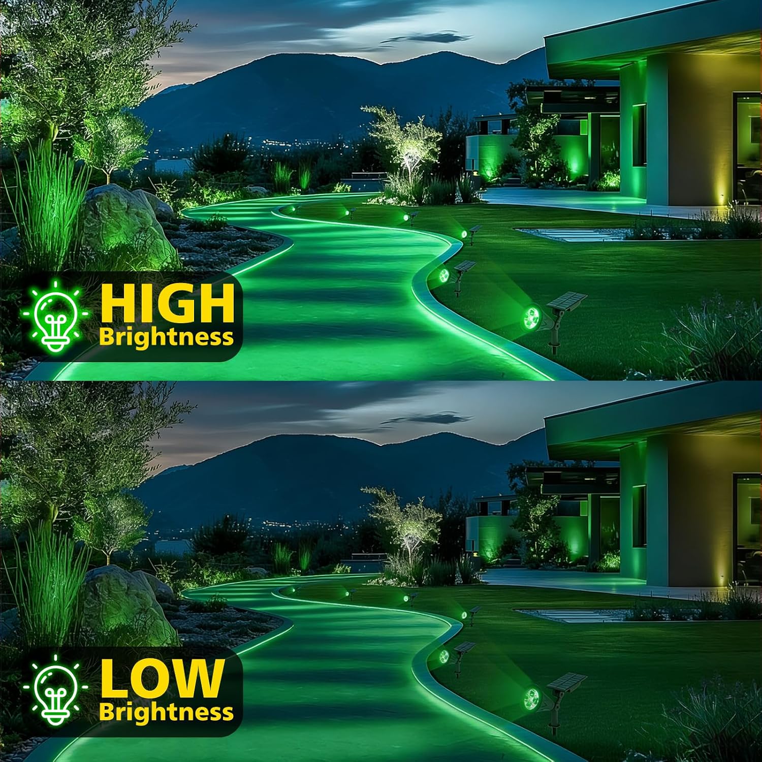 T-SUN Color Changing Solar Spot Lights Outdoor Waterproof, 7 LEDs, 2 Pack | 7 Color Changing Modes, IP65 Waterproof Dusk to Dawn Solar Uplights for Tree, Patio, Yard, Garden, Driveway, Pool Area
