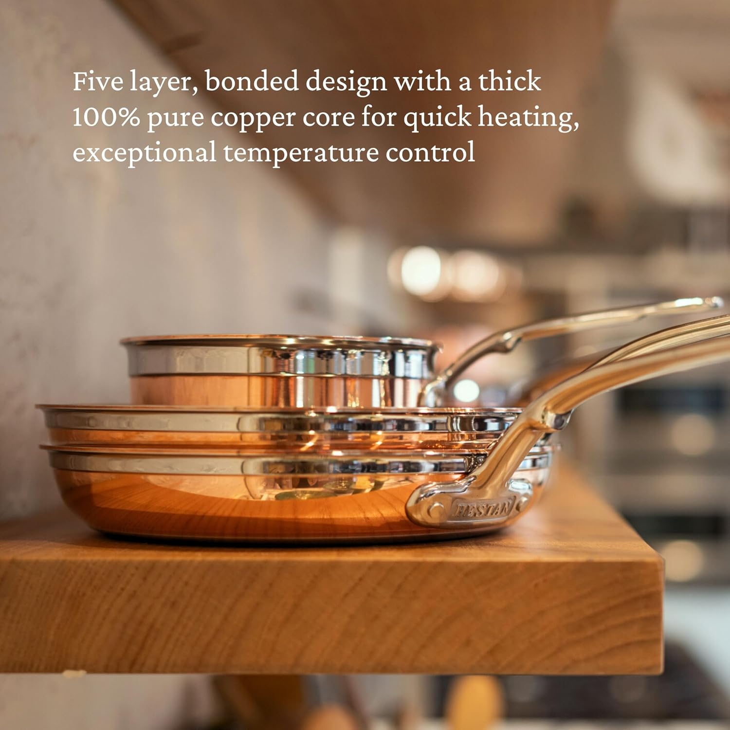 Hestan - CopperBond Collection - 100% Pure Copper Frying Pan, Induction Cooktop Compatible, 8.5-Inch