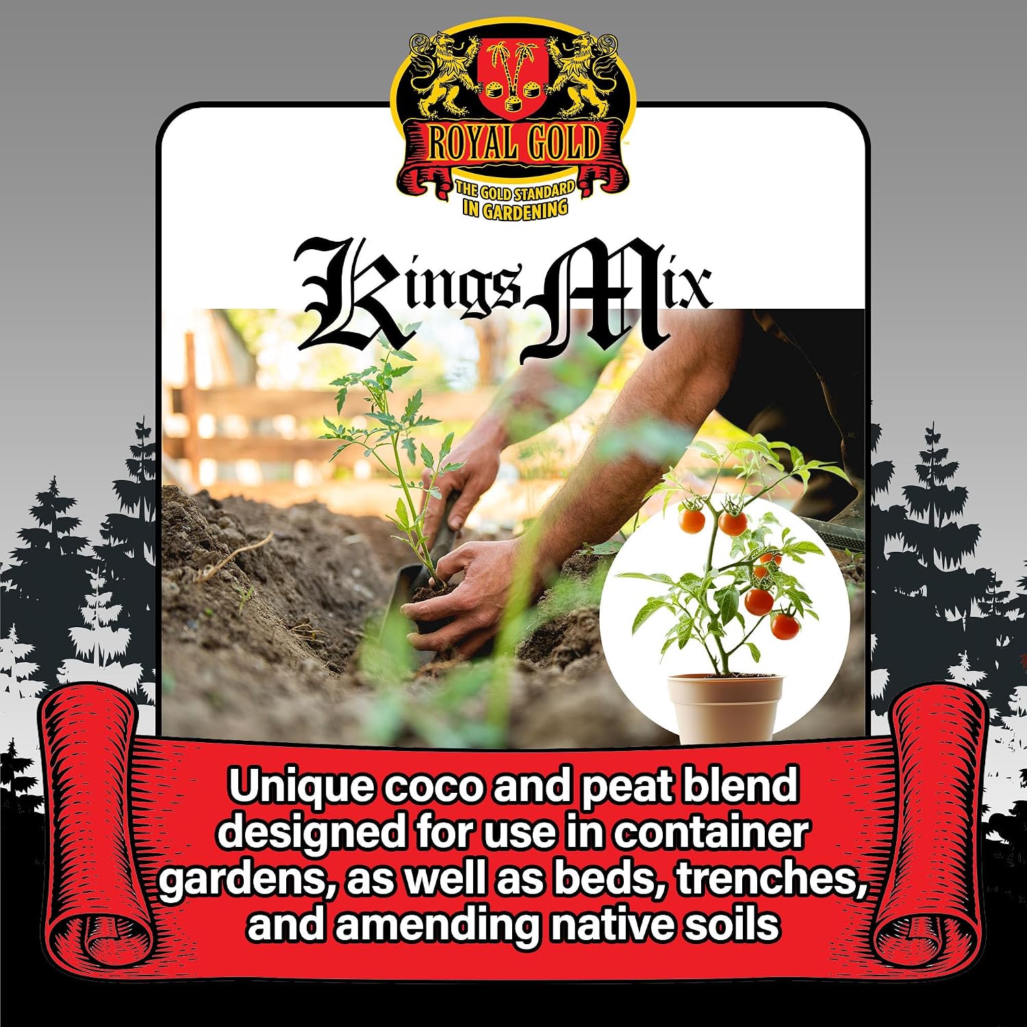 Royal Gold Kings Mix Versatile All Purpose Growing Medium, 1.76 Cubic Foot - for Healthy Root Development