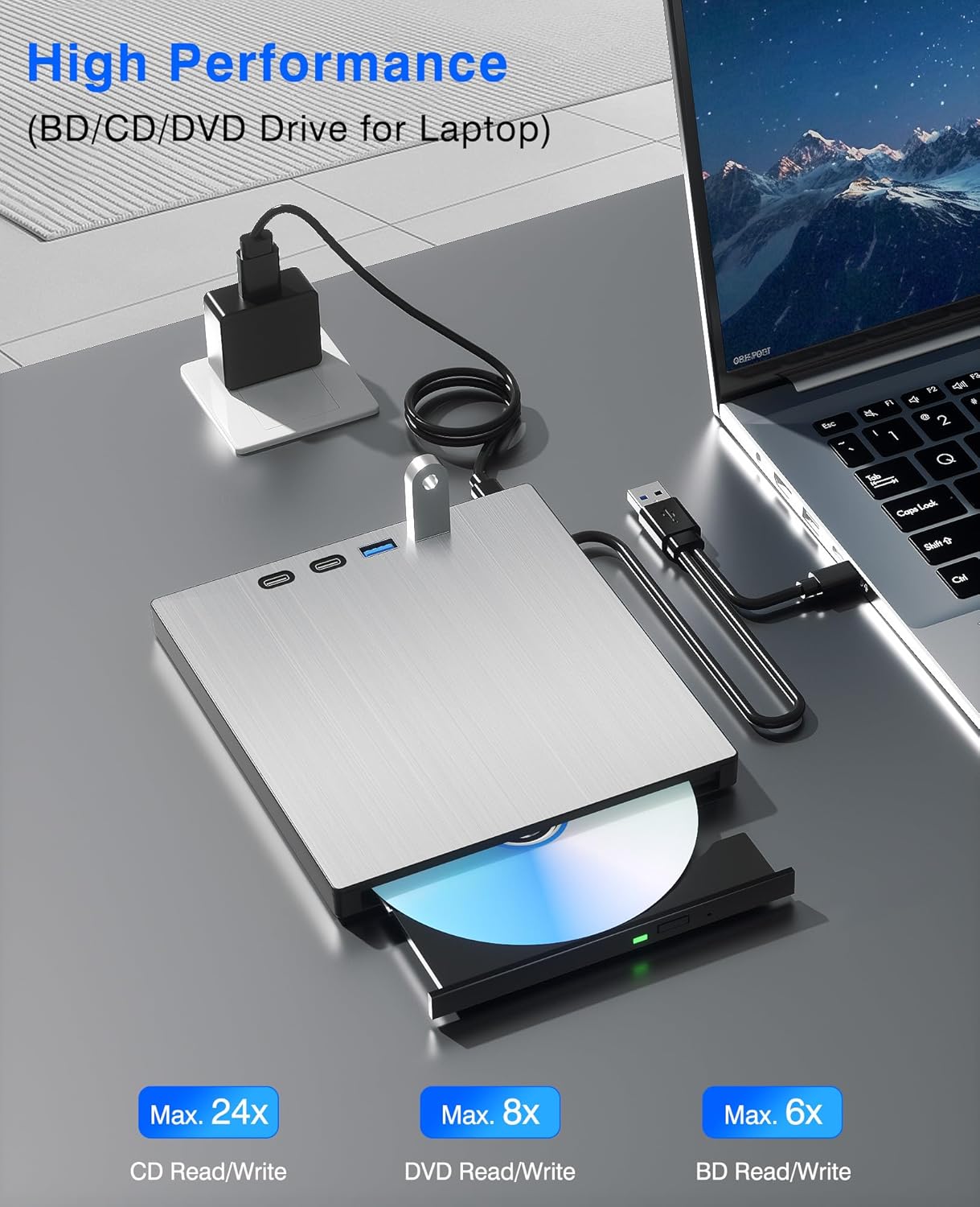 USB 3.0 Type-C External Blu-ray Burner