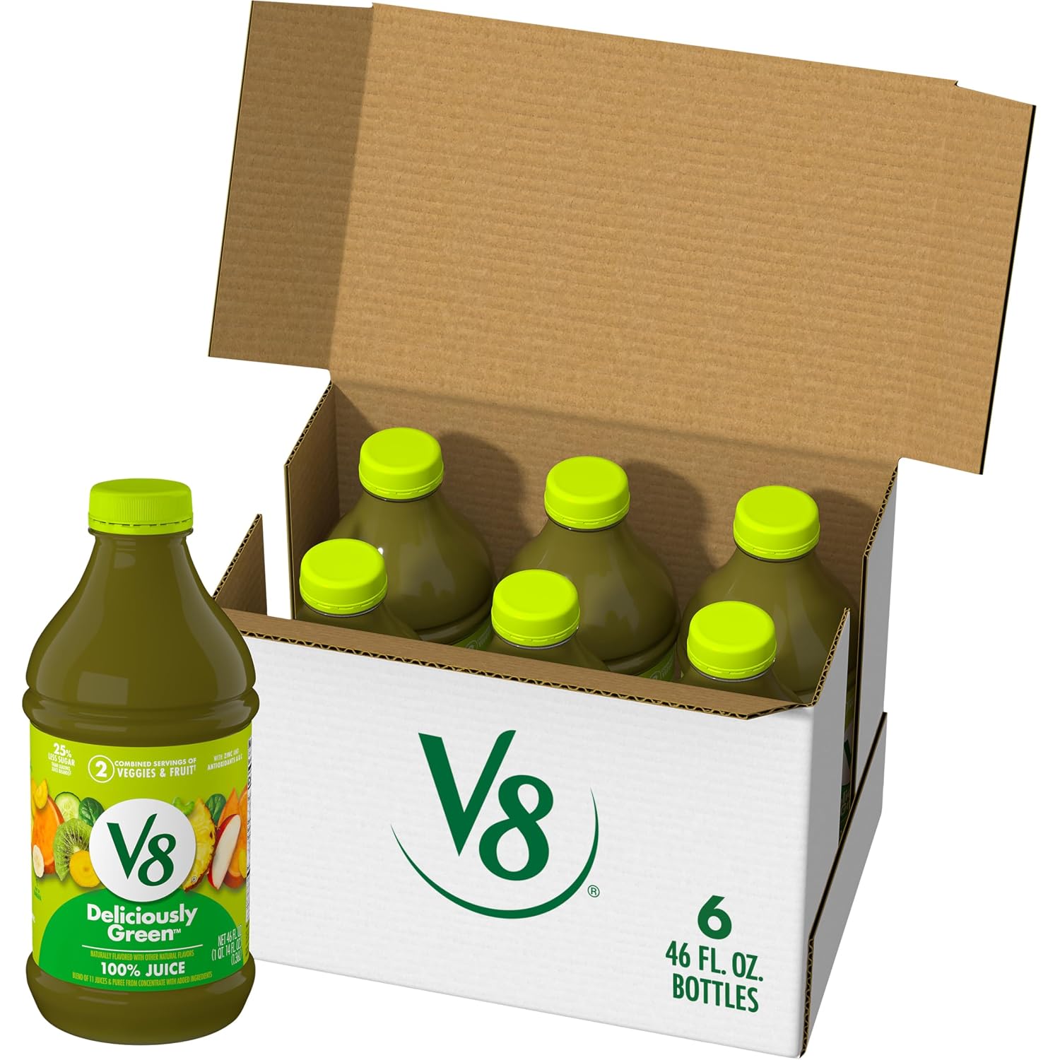 V8 Blends 100% Juice Pomegranate Blueberry Juice, Fruit and Vegetable Juice Blend, 46 Fl Oz Bottle