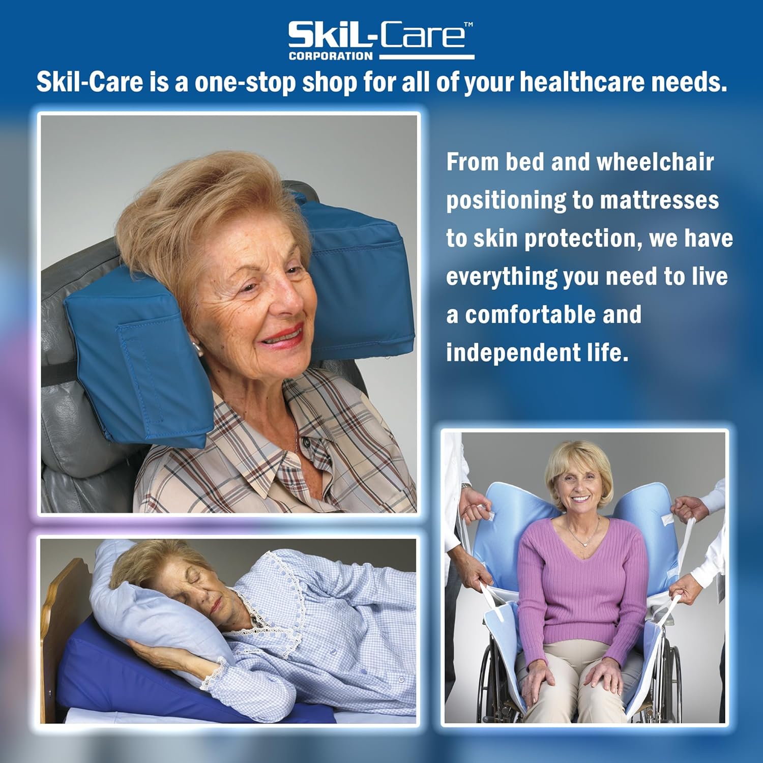 Skil-Care Half-Size Bed Rail Pads, Vinyl Cover, Easy to Clean, 401090-2PC | Foam-Padded, Hook and Loop Closure, Vinyl Cover, Fits Shortened Bed Rails