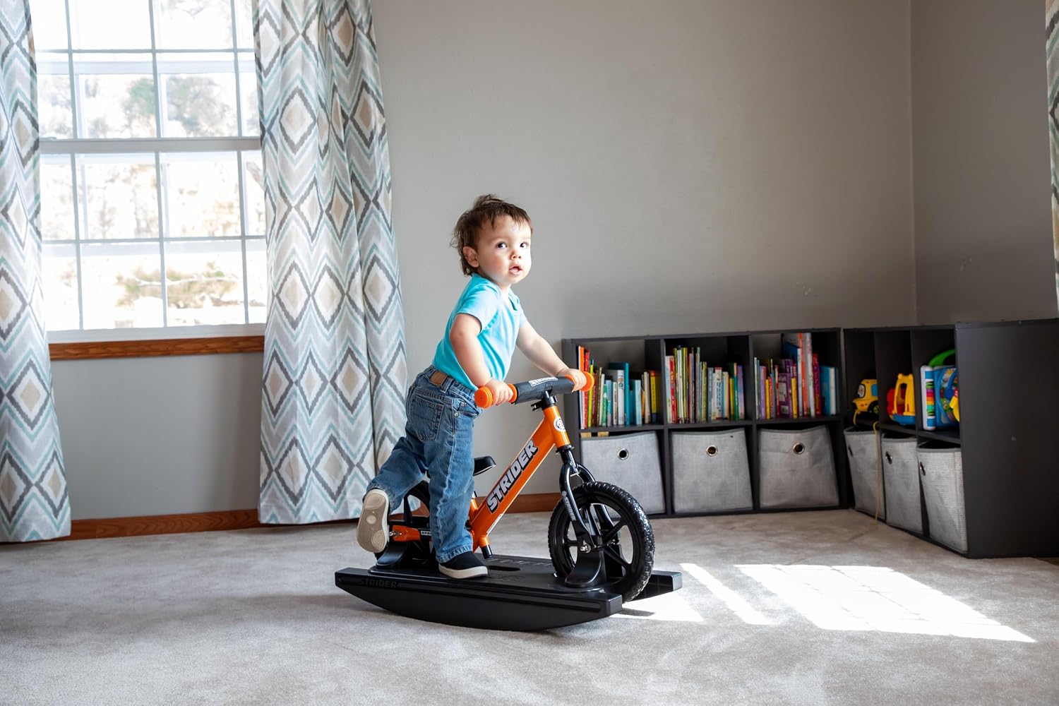 Strider Sport 2-in-1 Rocking Bike, Ages 6 Months–4 Years | For 12 Model, Converts Baby Rocking Toy to Toddler Balance Bike, Tool-Free Adjustments, Wide and Stable Base, Durable Plastic