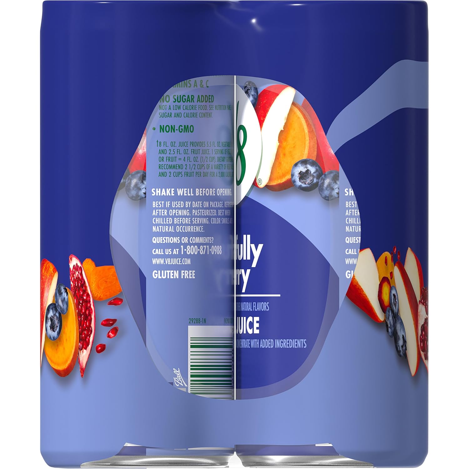 V8 Blends 100% Juice Pomegranate Blueberry Juice, Fruit and Vegetable Juice Blend, 46 Fl Oz Bottle