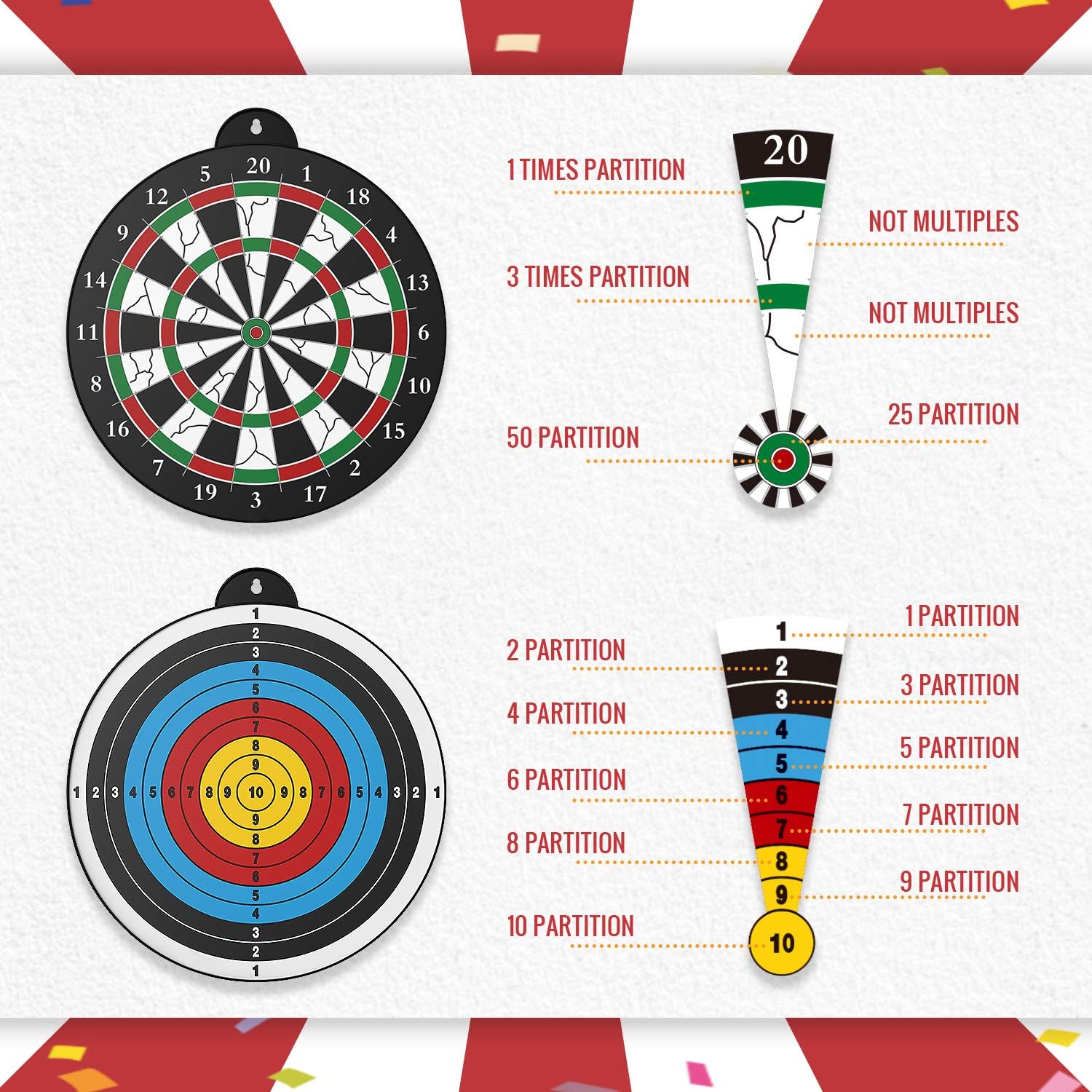Dart Board - 12pcs Magnetic Darts - Excellent Indoor Game and Party Games