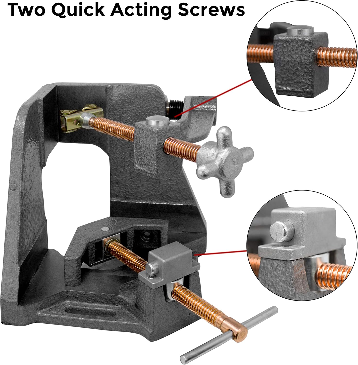 Strong Hand Tools 3-Axis Fixture Vise with Quick Acting Screw, Two Stand-Offs,"Swing Away" Arm with 4.75-Inch Miter Joint, 3.92-Inch T-Clearance, WAC45-SW