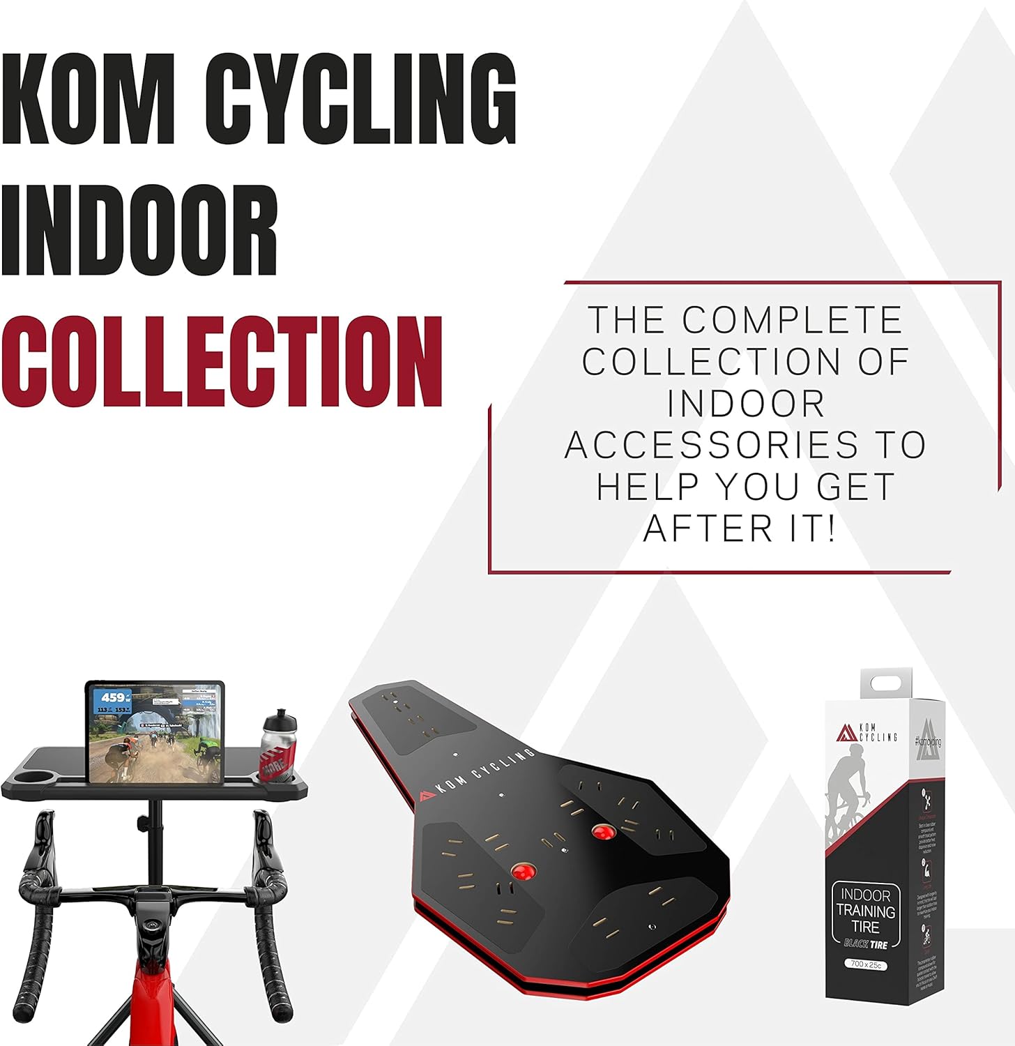 KOM Cycling Indoor Trainer Front Wheel Riser Block - 3 Different Heights Creating The Perfect Block for All Trainers Including Cyclops, Wahoo, and Kinetic