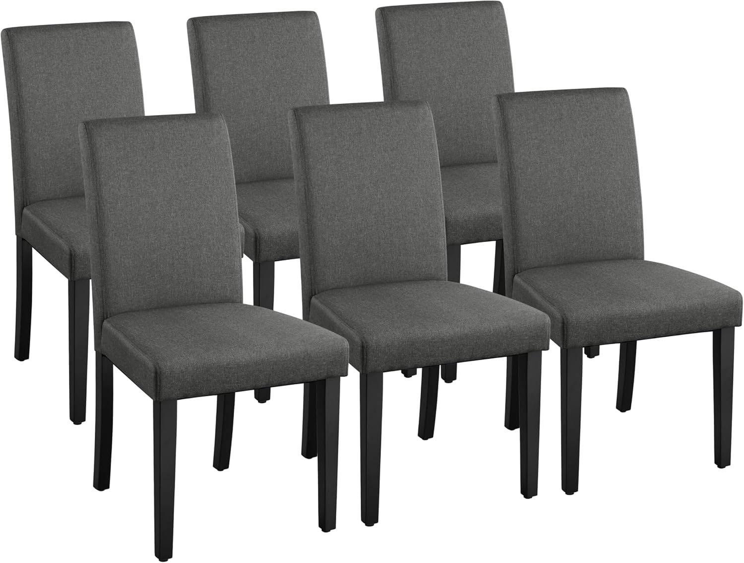 Yaheetech Dining Chairs Set of 4 Upholstered Kitchen Chairs Black