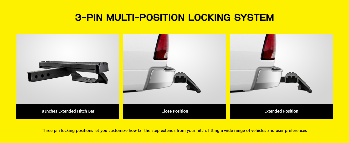 bully heavy duty 2-step class iii 3 hitch step cast aluminum non-slip 350 lbs weight capacity