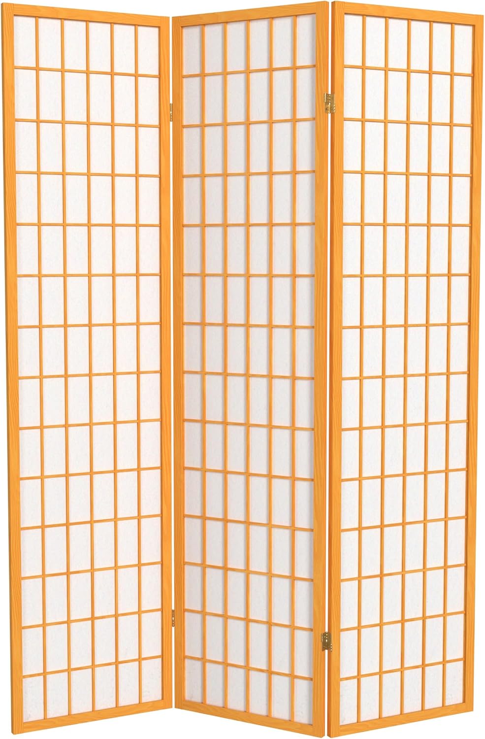Red Lantern 6 ft. Tall Window Pane Shoji Screen - Walnut - 5 Panels