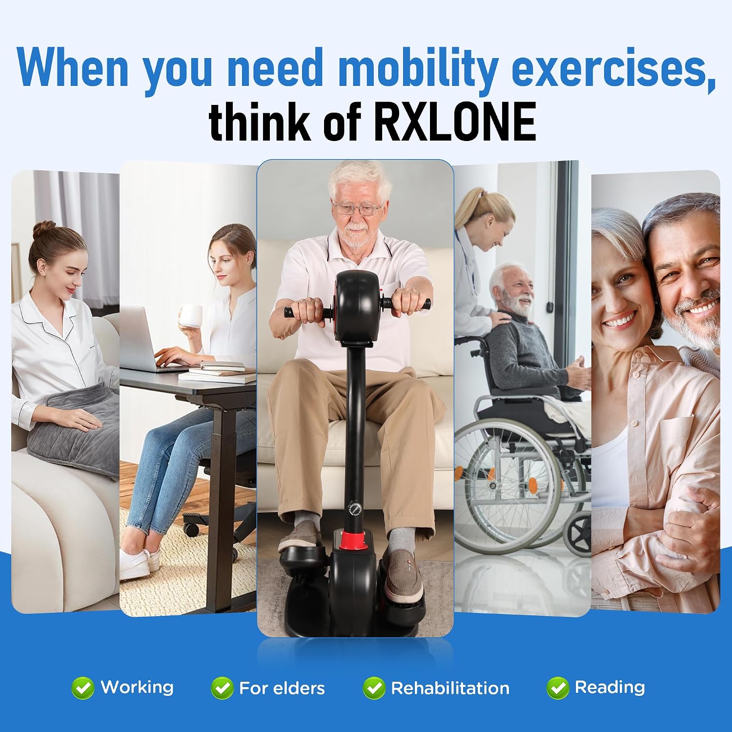 2026 New Upgrade Elliptical Exercise Machine, Low-Impact Motorized Pedal Exerciser | Home Recovery Bike for Arm & Leg Ability and Relax