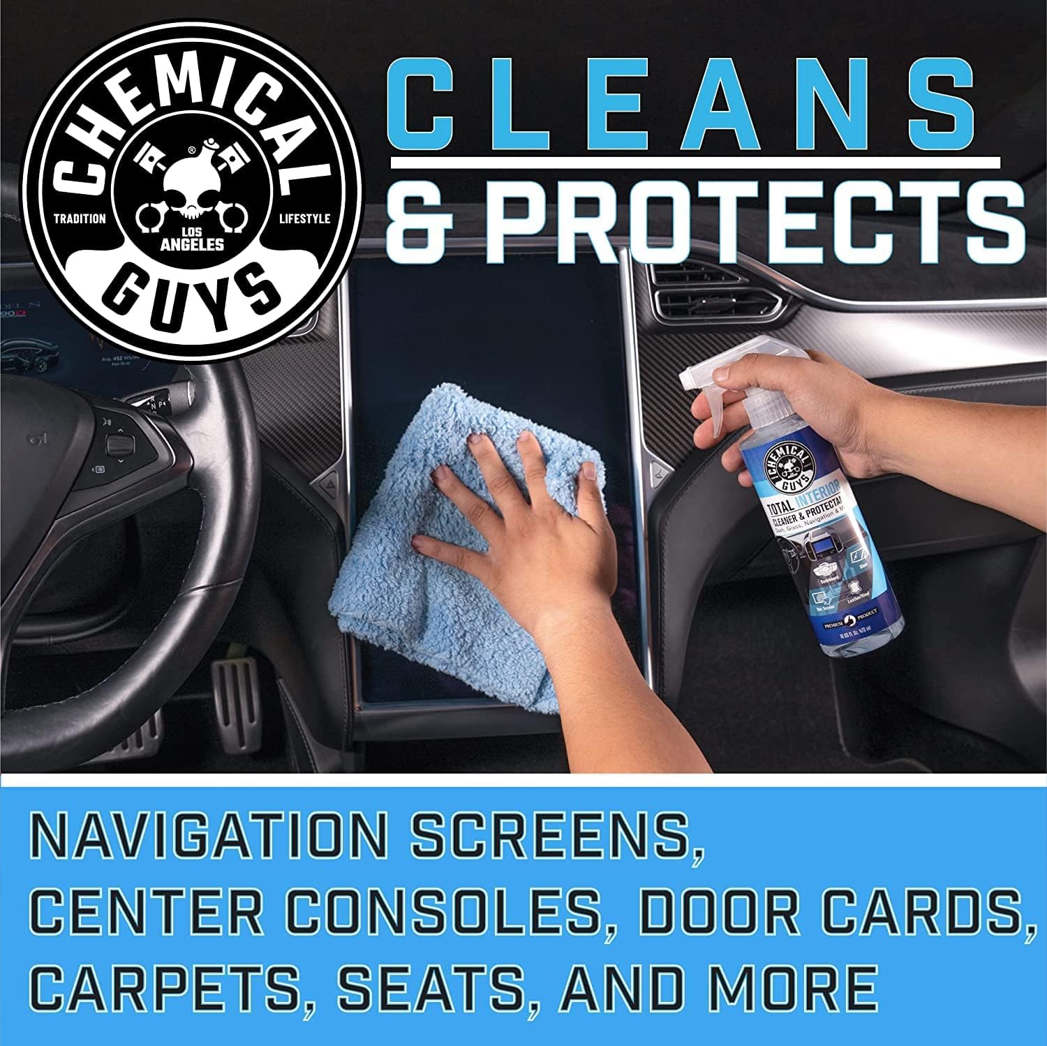 Chemical Guys, Leather Cleaner & Conditioner Kit for Cars & Home, 2 x 16 oz | Two-step kit cleans then conditions seats, furniture, bags and boots, pH-balanced for natural and sealed leather