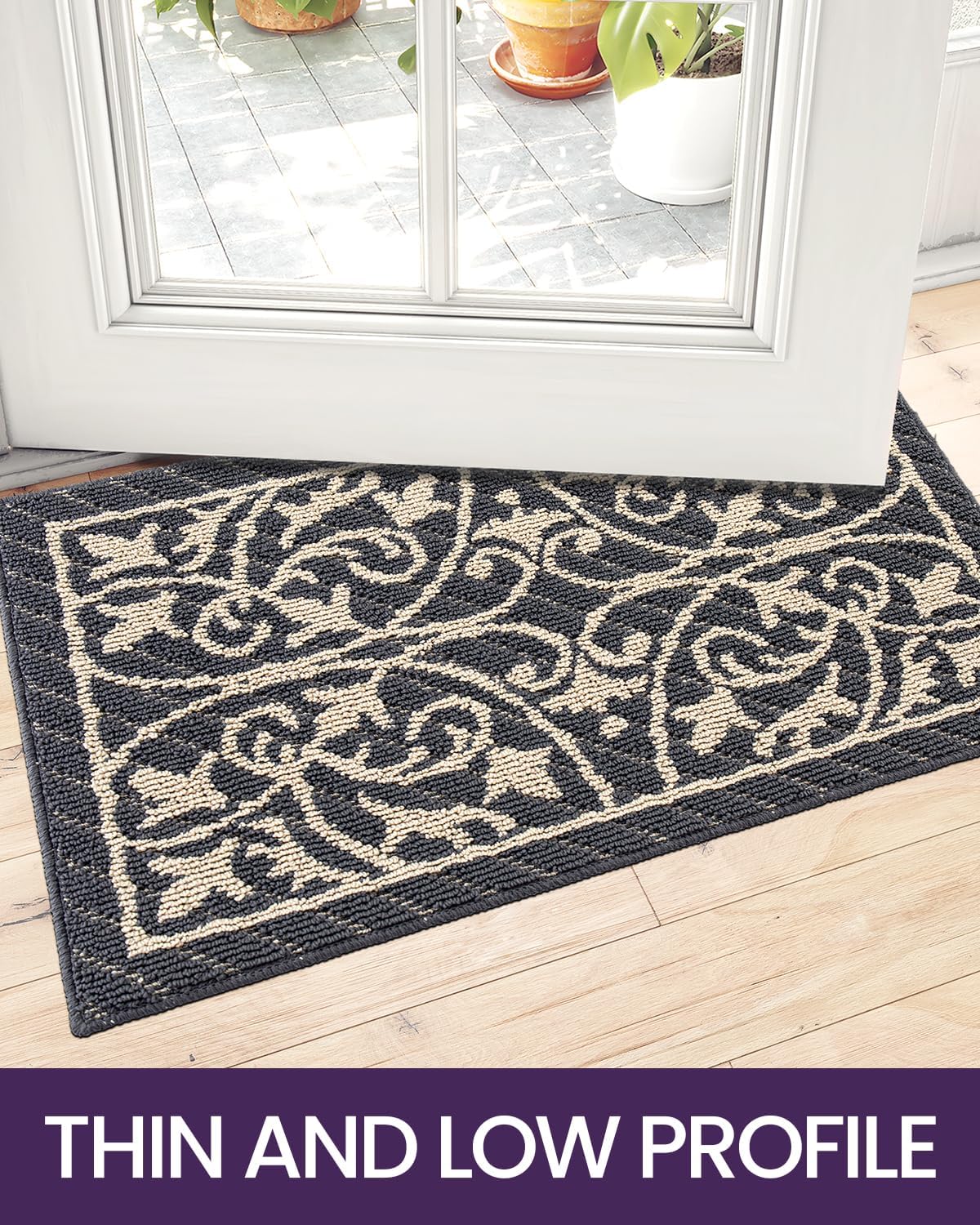 DEXI Front Door Mat Indoor Entryway 24x36 Inside Entrance Doormat Green