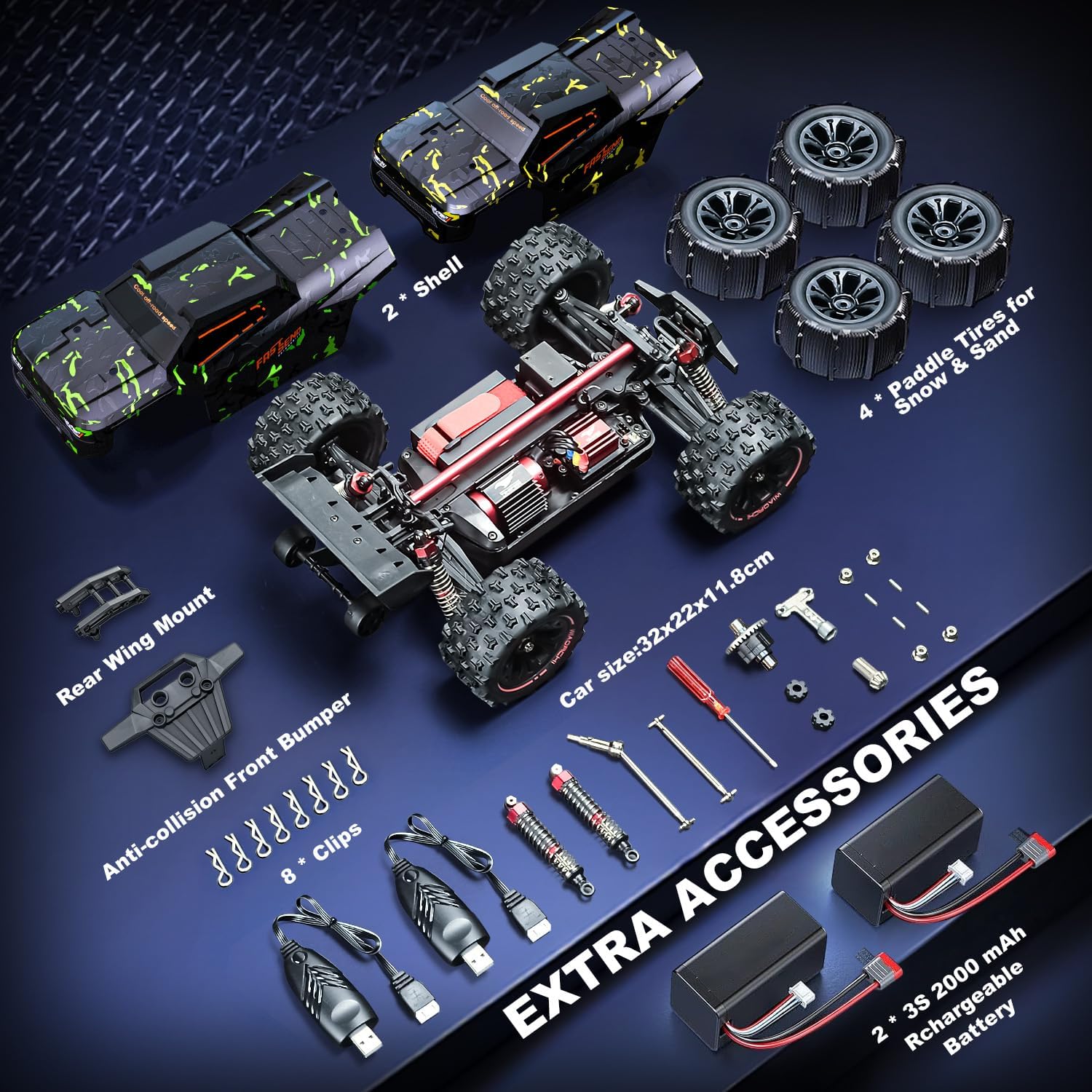 1/14 Brushless RC Cars for Adults Fast 50+ mph, RC Trucks 4x4 Offroad Waterproof, Electric Powered High Speed Remote Control Car