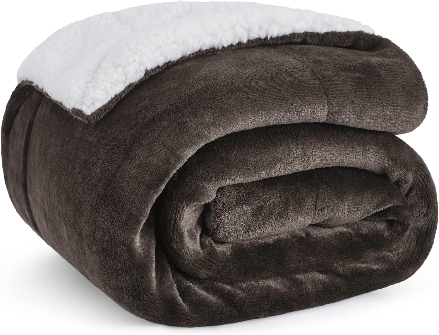 Bedsure GentleSoft Sherpa Fleece Throw Blanket for Couch, Non-Heated, Thick & Warm Cozy Blanket for Winter Fall, Soft Fuzzy Plush Throw Gifts for Women and Men, Grey, 50x60 Inches