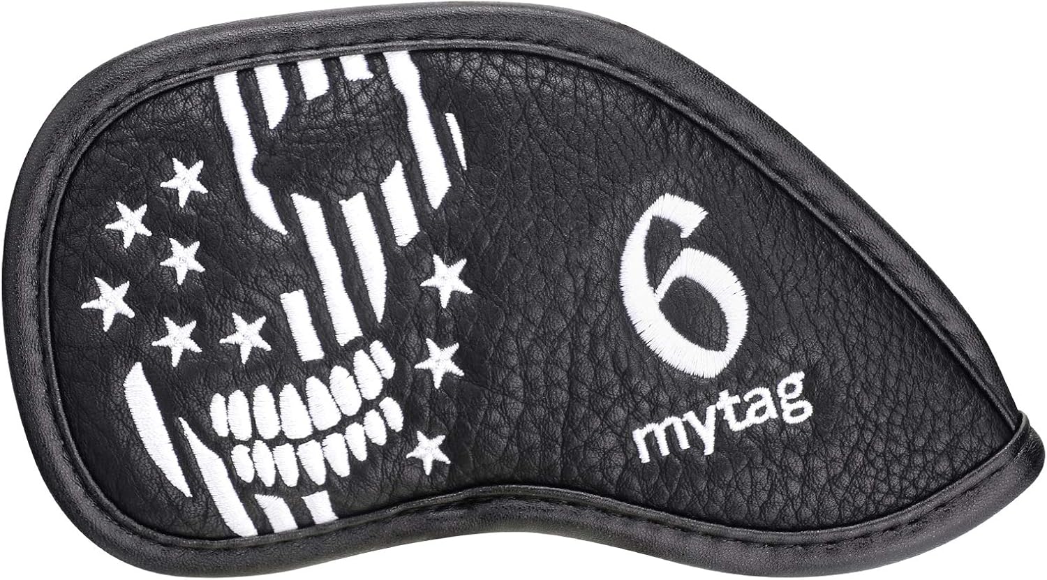 Skull Golf Head Covers Black Synthetic Leather Skeleton Golf Headcovers Set