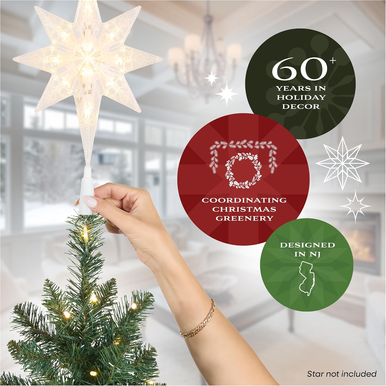 National Tree Company 7.5ft Pre-Lit Downswept Douglas Fir Christmas Tree | Slim, 350 Clear Lights, 796 Tips, Includes Stand, Green