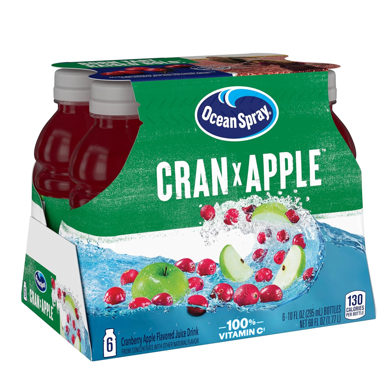Ocean Spray Cran-Apple Juice Drink, 10 Ounce Bottle (Pack of 6)