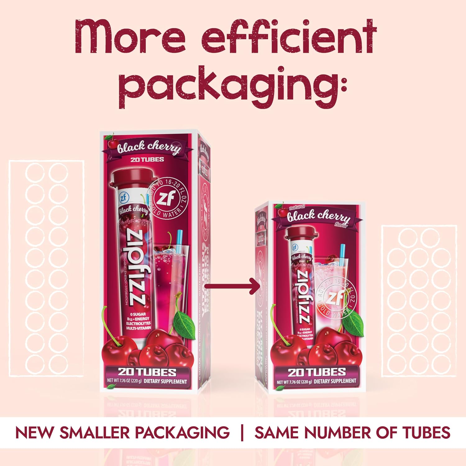 Zipfizz Energy Drink Powder, 20 Pack B12 Electrolyte - Pink Lemonade | Hydration tubes with vitamin drink benefits, 100mg caffeine, B12, electrolytes, & no artificial sugar for active lifestyle