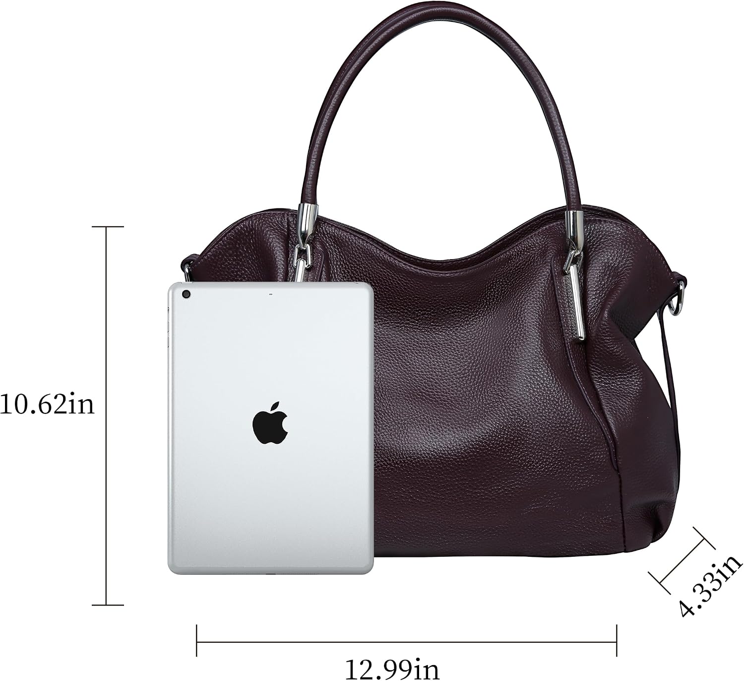 HESHE Leather Shoulder Purses for Women Tote Handbags Satchel Hobo Handbag | Designer Genuine Leather Travel Top Handle Work Bag Ladies Crossbody Purses Adjustable Straps Large Capacity Zippered Closure