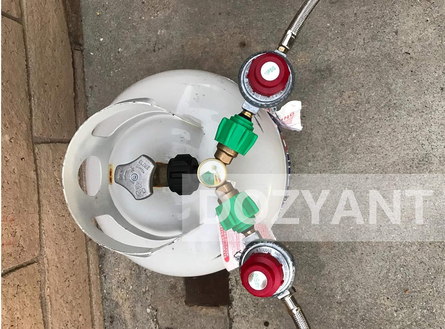 DOZYANT Propane Splitter, 2 Way LP Gas Adapter Tee Connector for 20lb Propane Tank Cylinder, Work with BBQ Grills, Camping Stoves, Gas Burners, Heater | Propane Tank Splitter 2 Way Y Tee links two regulators to a 20 lb tank for BBQ grills camping stoves…