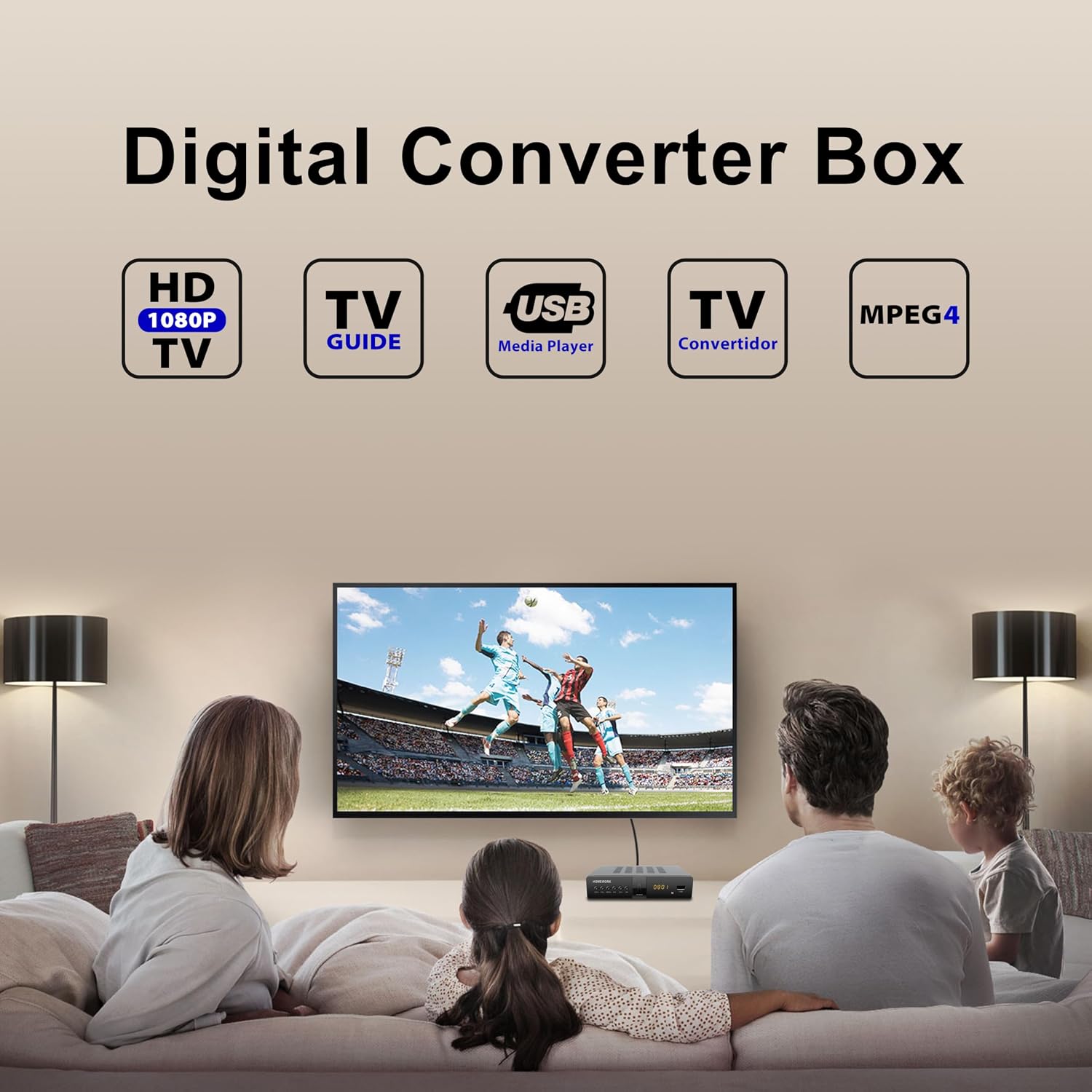 ATSC Digital Converter Box with TV Tuner, TV Recording, USB Multimedia Function, 1080P HDMI, Metal Case, Clear QAM, by Mediasonic HomeWorx (HW250STB)