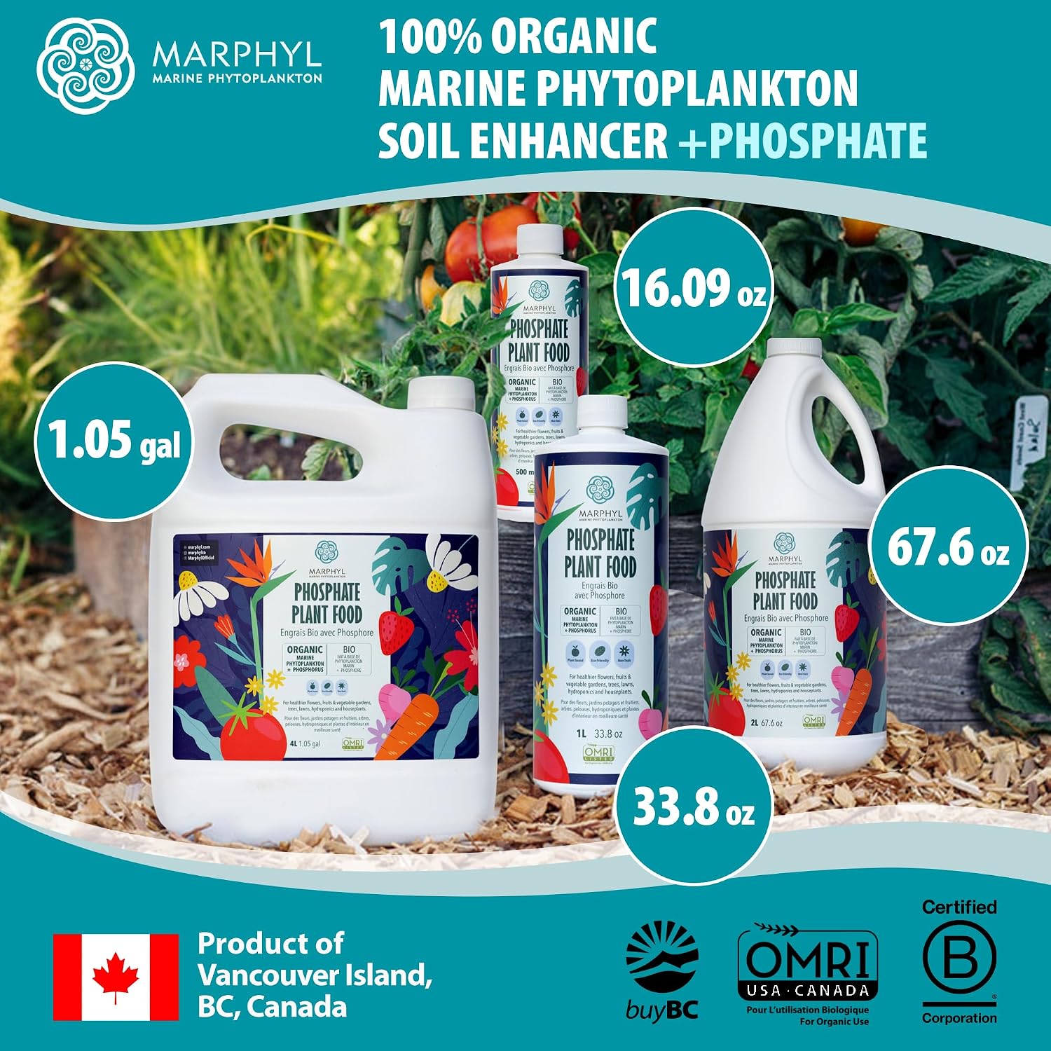 MARPHYL All-Purpose Plant Food – Organic Nutrient-Rich Fertilizer & Soil Enhancer for Indoor & Outdoor Flowers, Vegetables, Succulents, Bamboo & Hydroponics