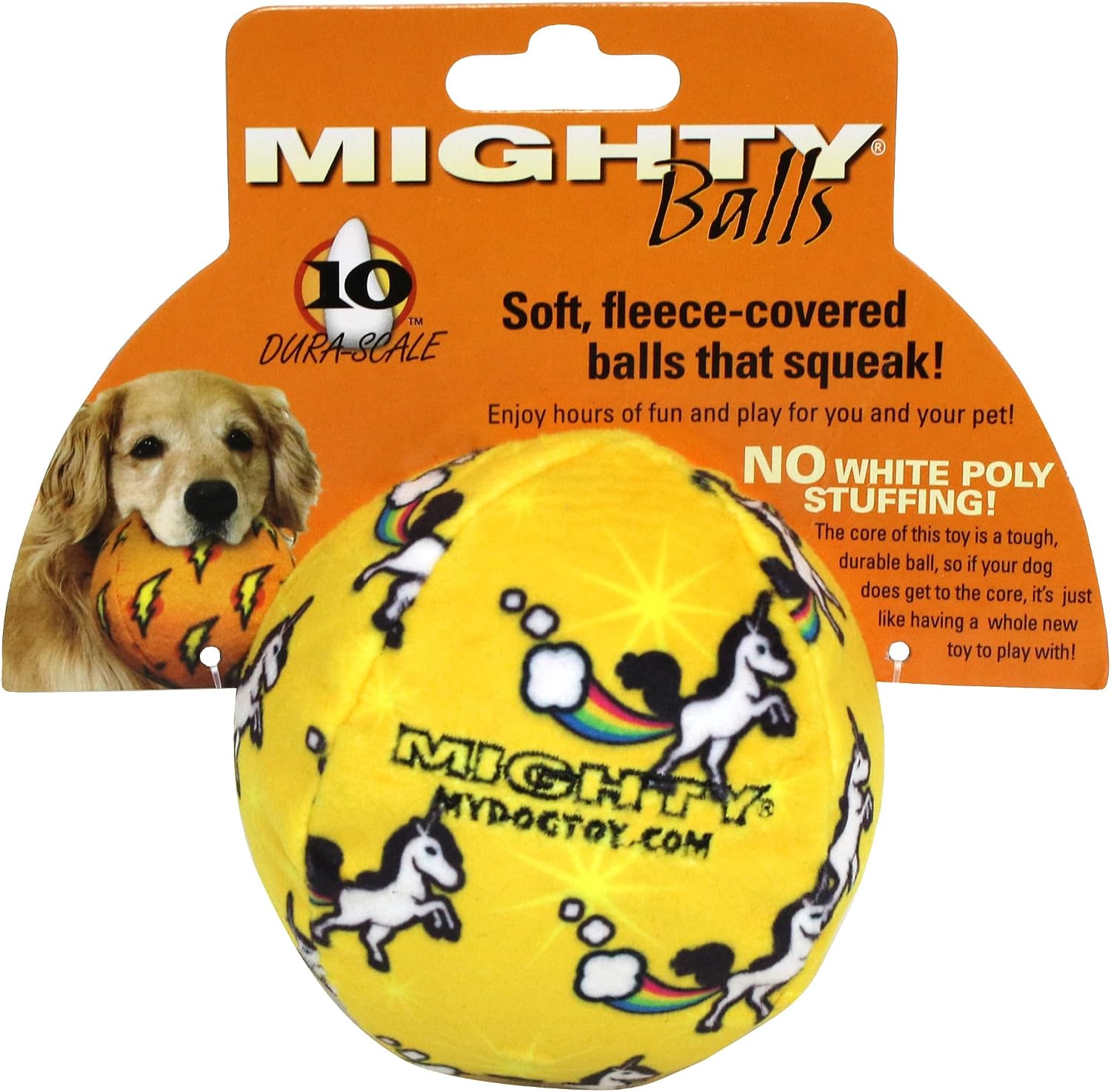 MIGHTY Tuffy 2 Pack Medium Ball Dog Toy: Ultra Durable Plush Toy with Multiple Layers & Reinforced Seams, Washable and Floats, Vinyl Ball & Fleece
