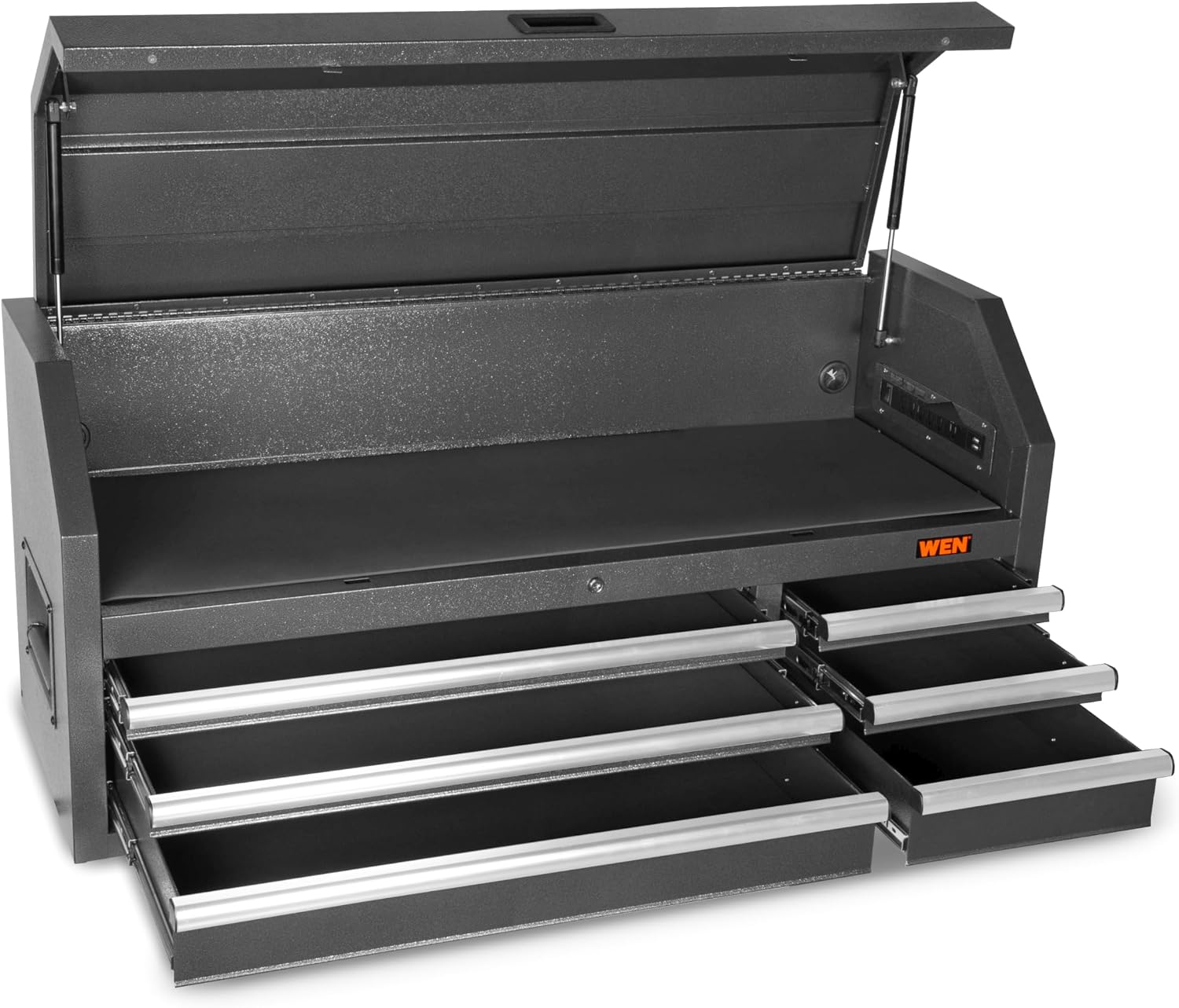 WEN 52-Inch Premium Rolling Tool Cabinet, Black, Heavy Duty 21-Gauge Powder-Coated Steel Construction, for Garage and Workshop (GG532B)