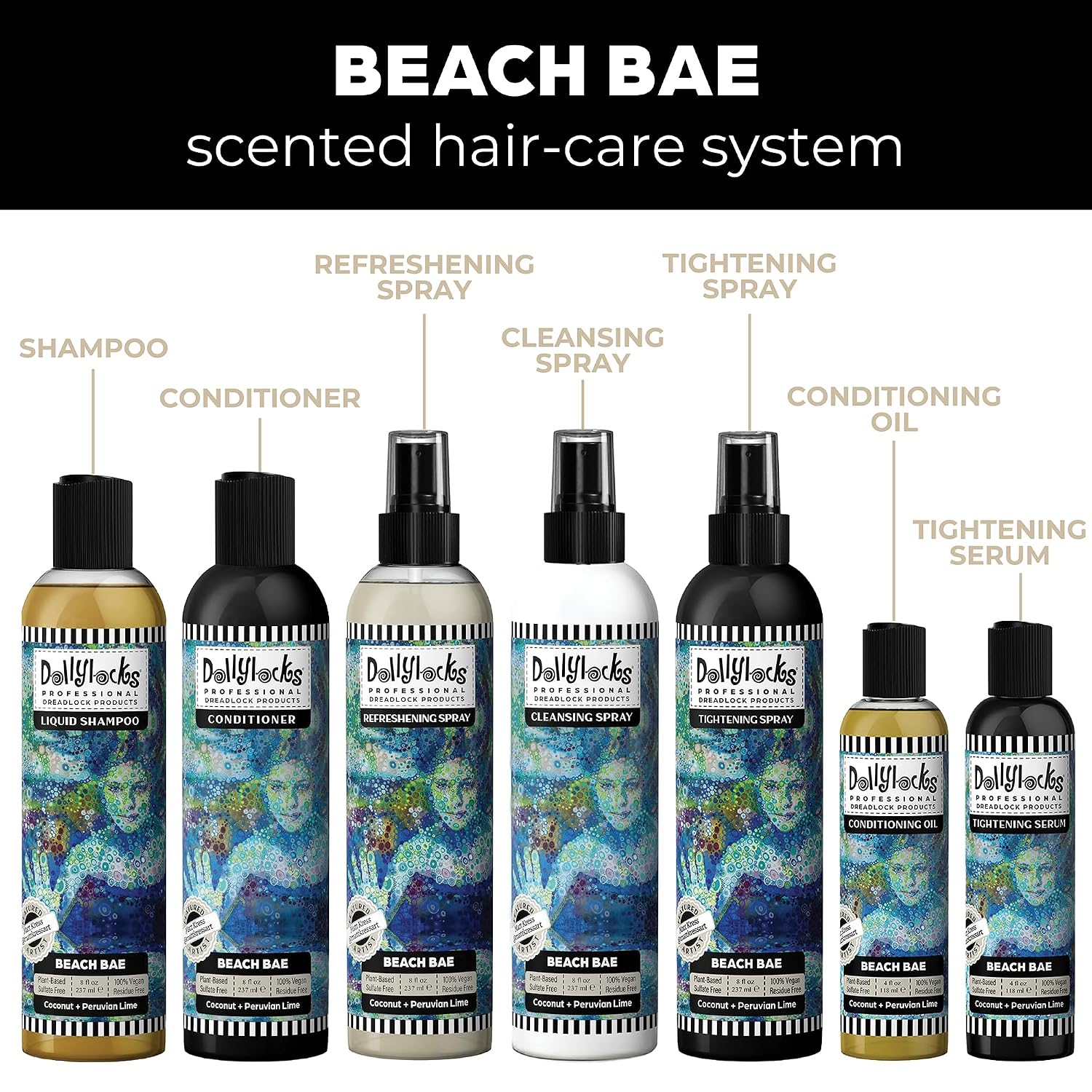 Dollylocks Clarifying Liquid Shampoo | Rosemary Peppermint Lemon | Paraben-free, Plant-Based, Vegan, Residue-Free Loc, Braid, Dreadlock Care | All hair types | 8oz