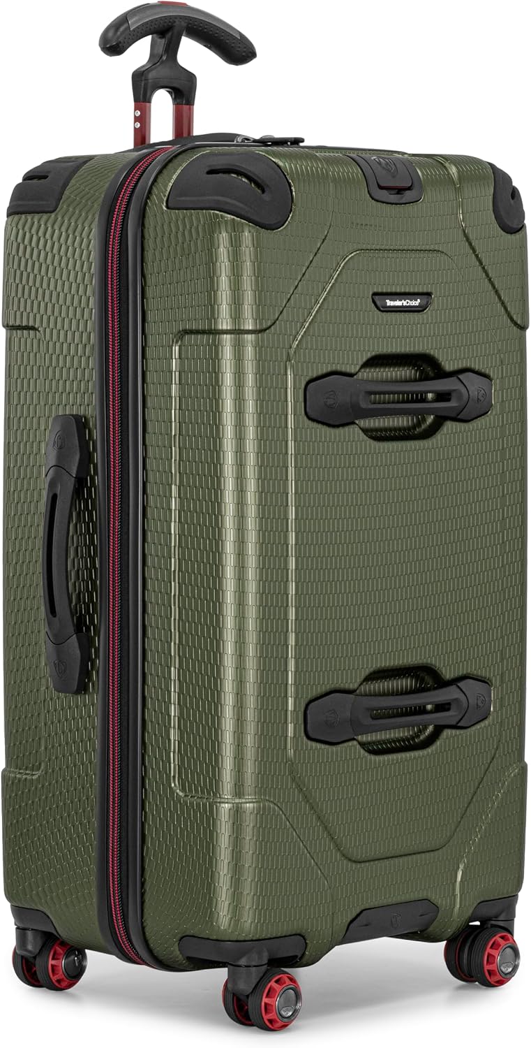 Traveler's Choice Maxporter II Polycarbonate Hardside Trunk with Spinner Wheels, Navy, 31-Inch Large Trunk