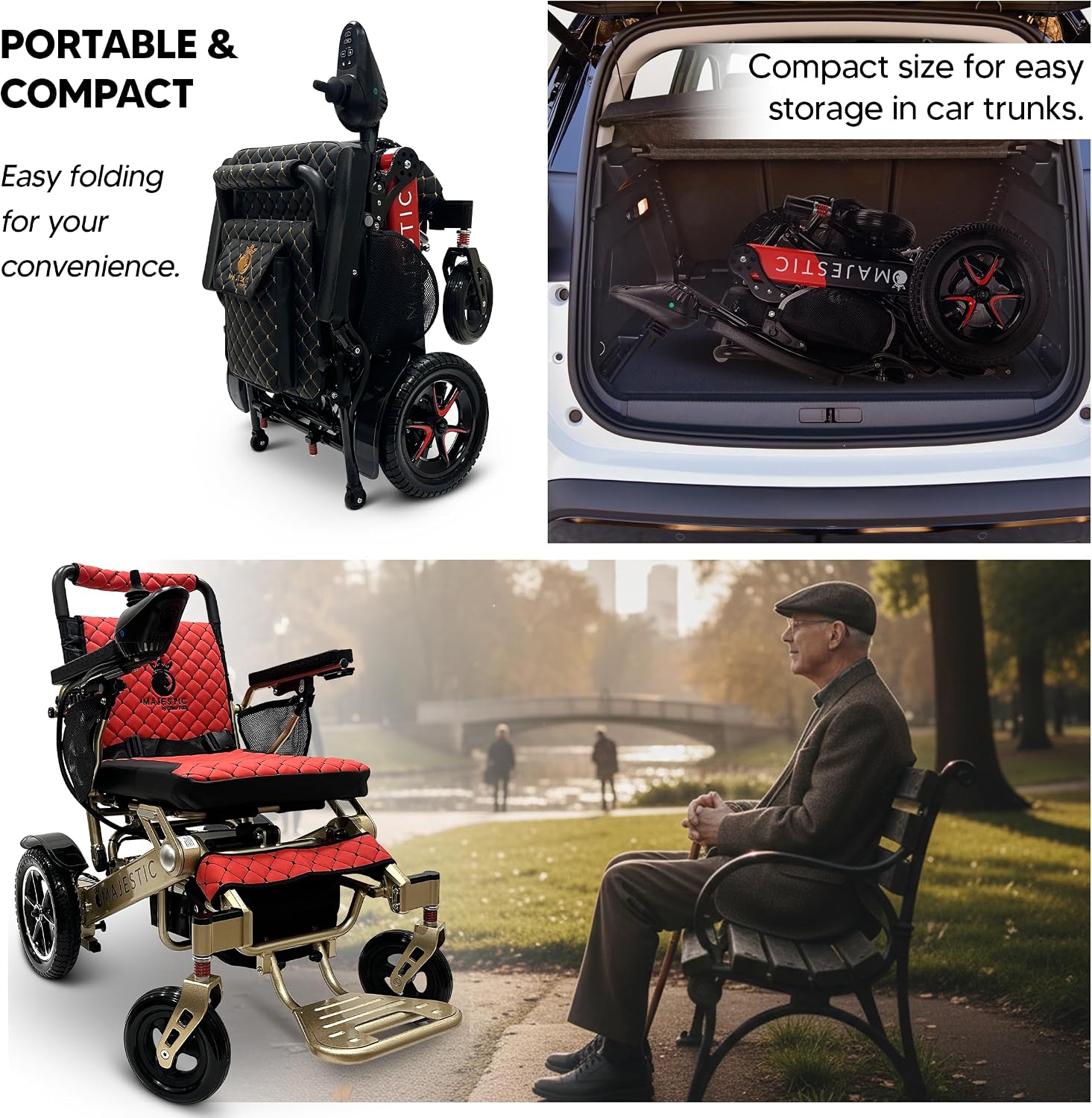 Electric Wheelchairs for Adults, 350 lbs Capacity, Up to 13 Miles Range, Lightweight Wheelchair for Seniors, Remote Controlled Wheel Chair