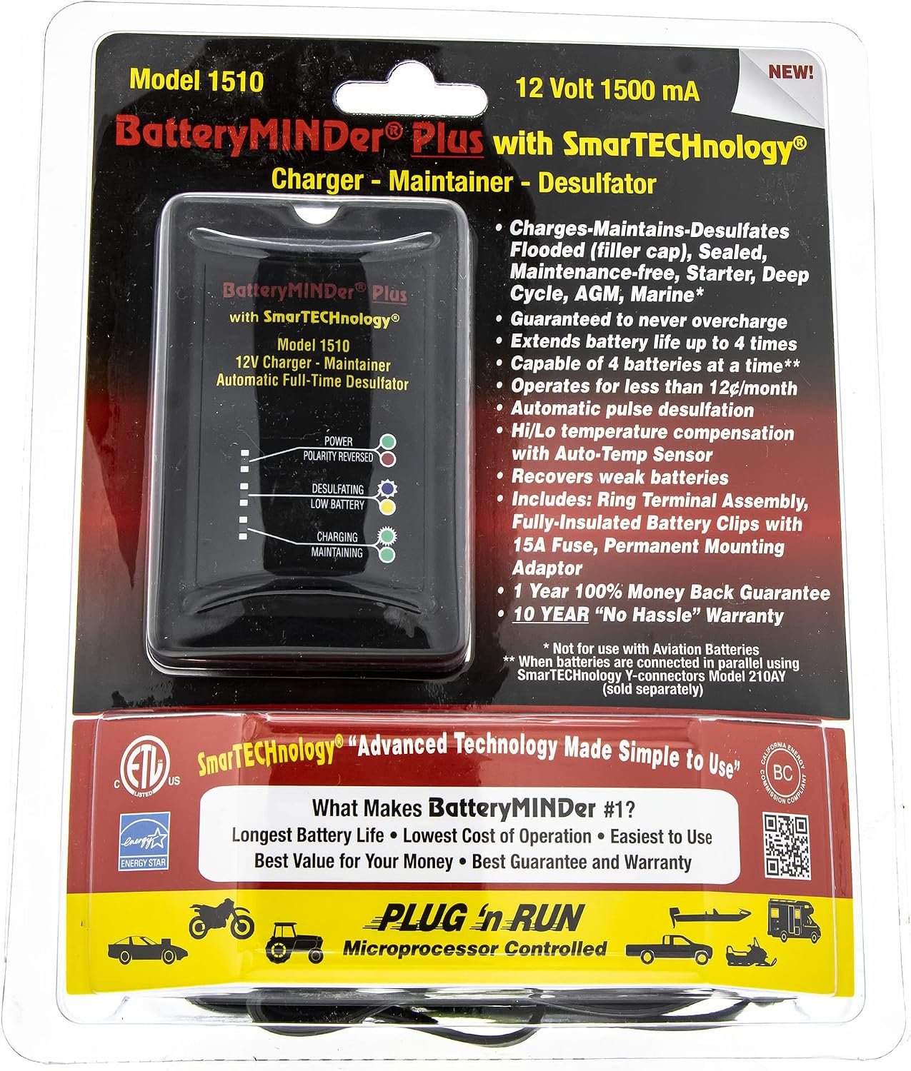 Polaris Genuine OEM BatteryMINDer 1510 1.5 Amp 12-Volt 4 Battery Charger Ranger RZR General 2830404
